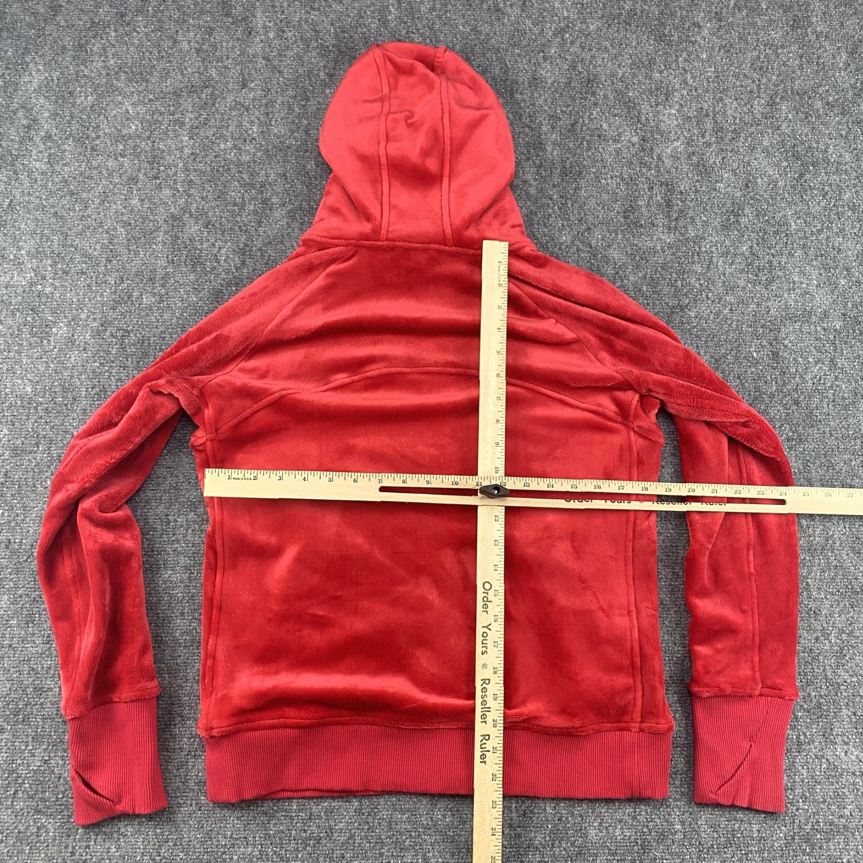 Athleta Athleta Hoodie Womens M Red Full Zip Velour Thumbholes Cozy Size M / US 6-8 / IT 42-44 - 3 Thumbnail