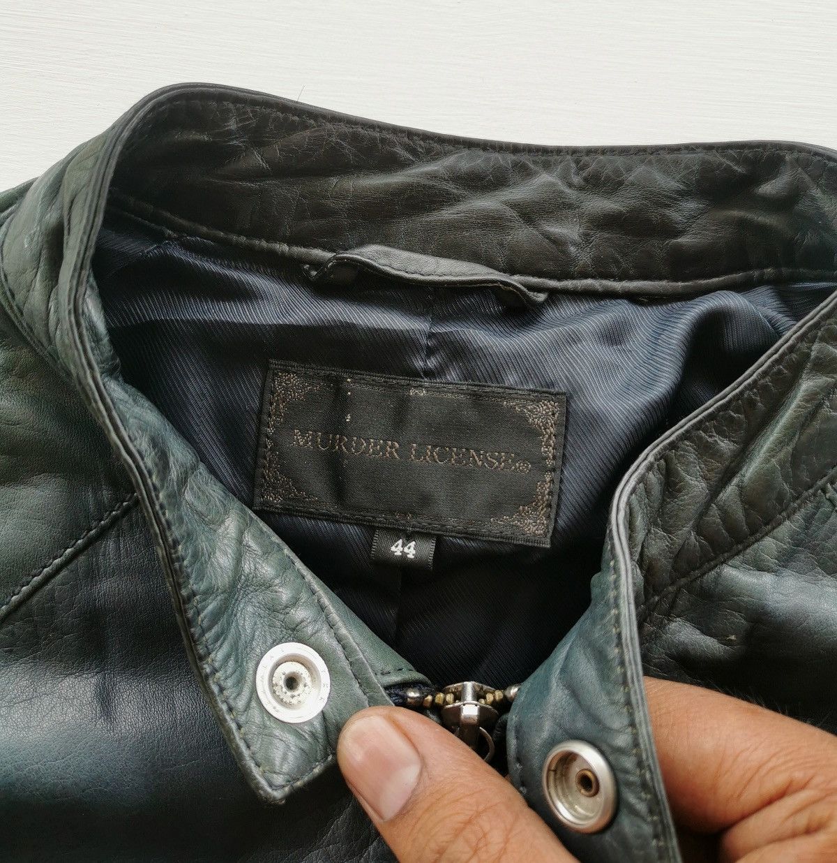 Genuine Leather Cowhide Leather Murder License Japan Biker Jacket Size XS / US 0-2 / IT 36-38 - 6 Thumbnail