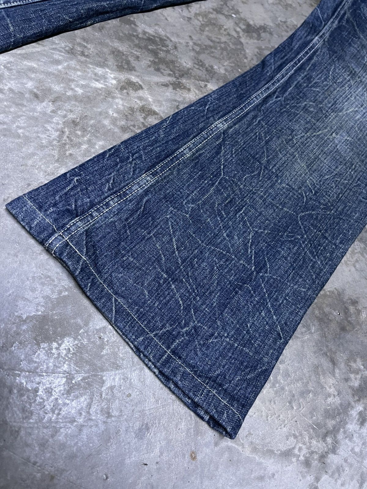 If Six Was Nine × Japanese Brand × Vintage Flare Jeans Japan Lightning Wash Scream Bootcut Jeans Size US 36 / EU 52 - 6 Thumbnail