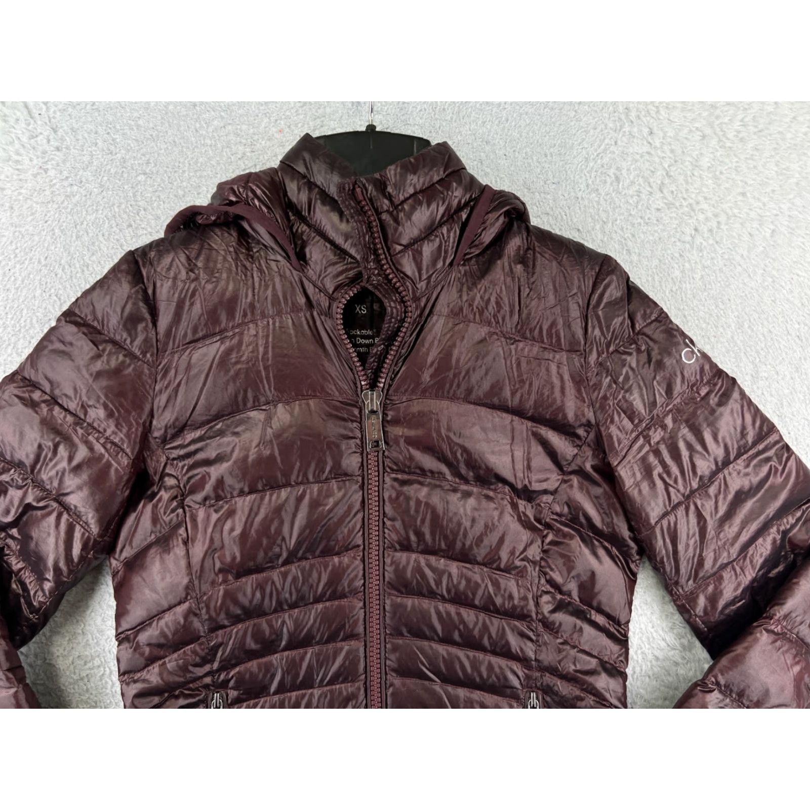 Calvin Klein Calvin Klein Jacket Womens XS Red Puffer Down Hooded Long Sleeve Quilted Zip Coat Size XS / US 0-2 / IT 36-38 - 7 Thumbnail