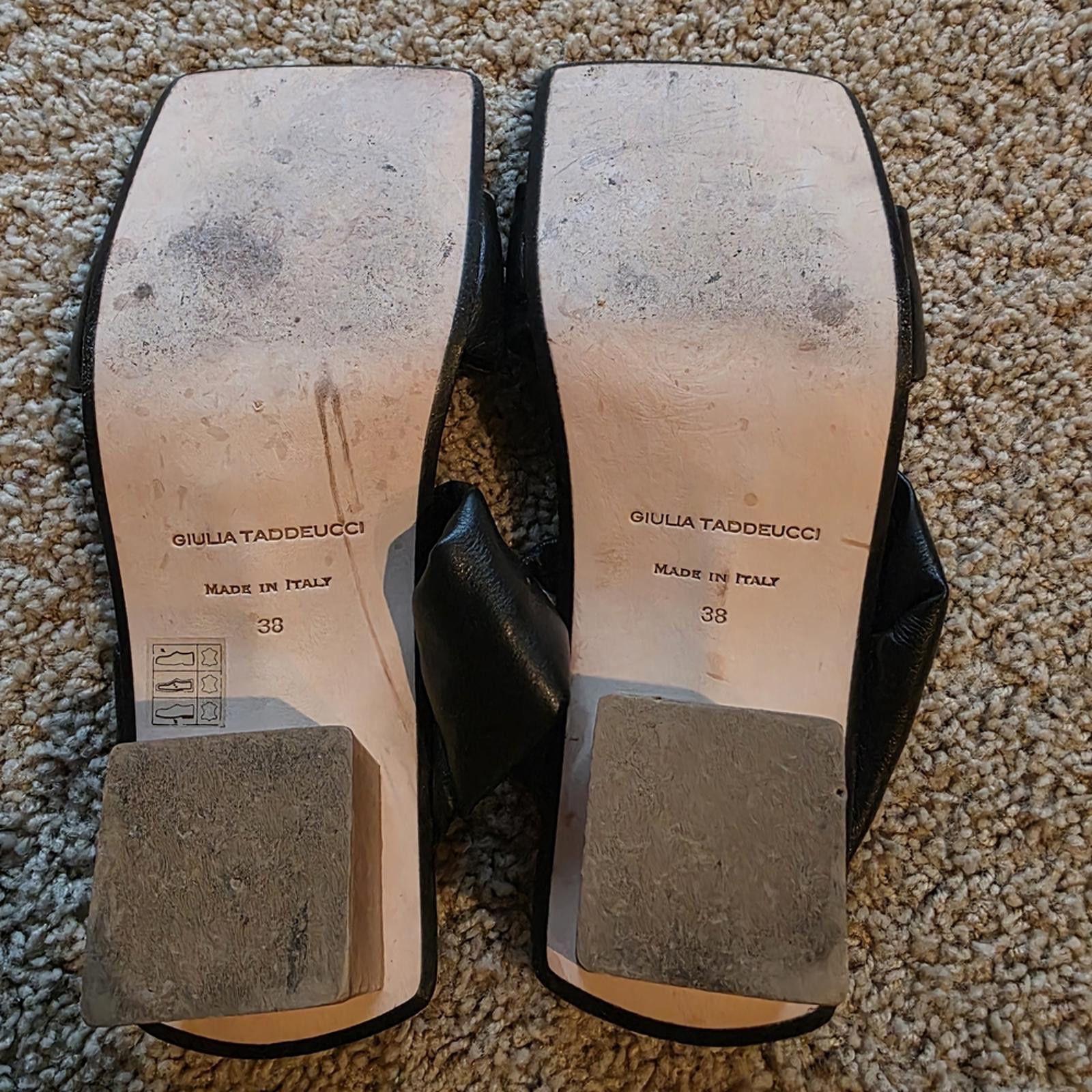Other Designer, Made in Italy Chic Black & Tan Block Heel Sandals Size US 7.5 / IT 37.5 - 6 Thumbnail