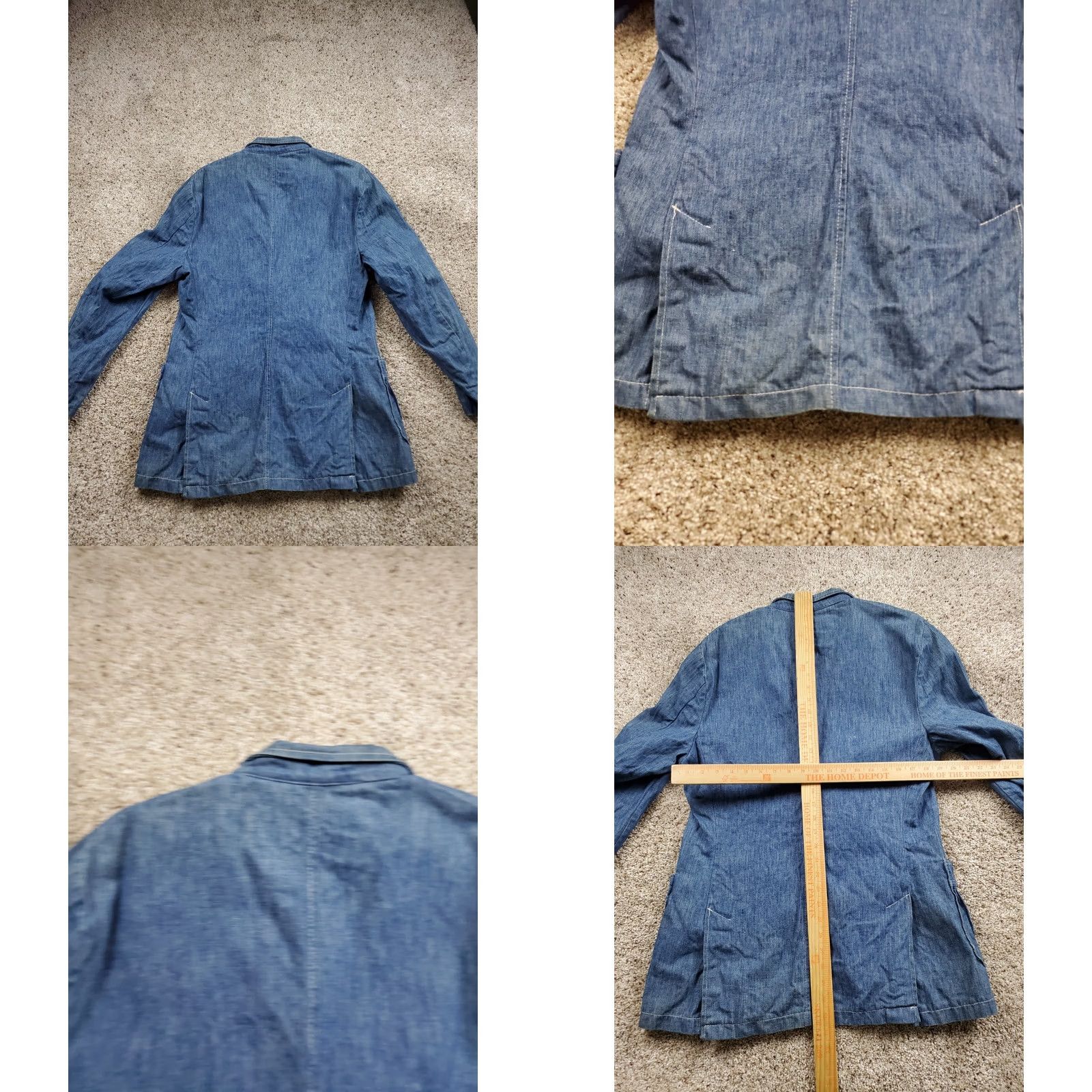 Sears VINTAGE Sears Denim Blazer Mens 36 Blue 2 Button Casual Western Workwear 70s Rockabilly Jacket Regular Length Size 36R - 8 Thumbnail