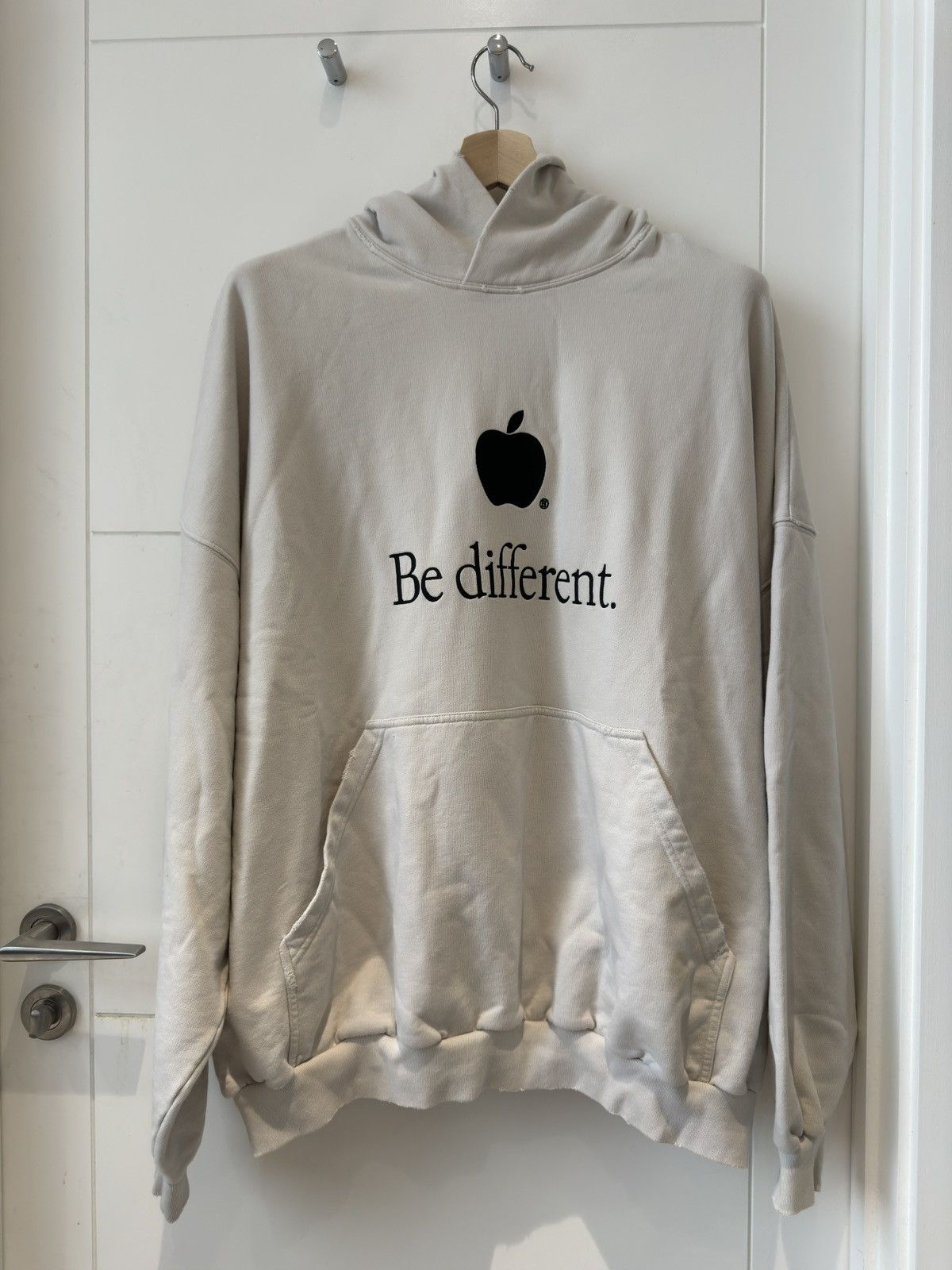 Image of Balenciaga Be Different Apple Hoodie White Size 1, Men's