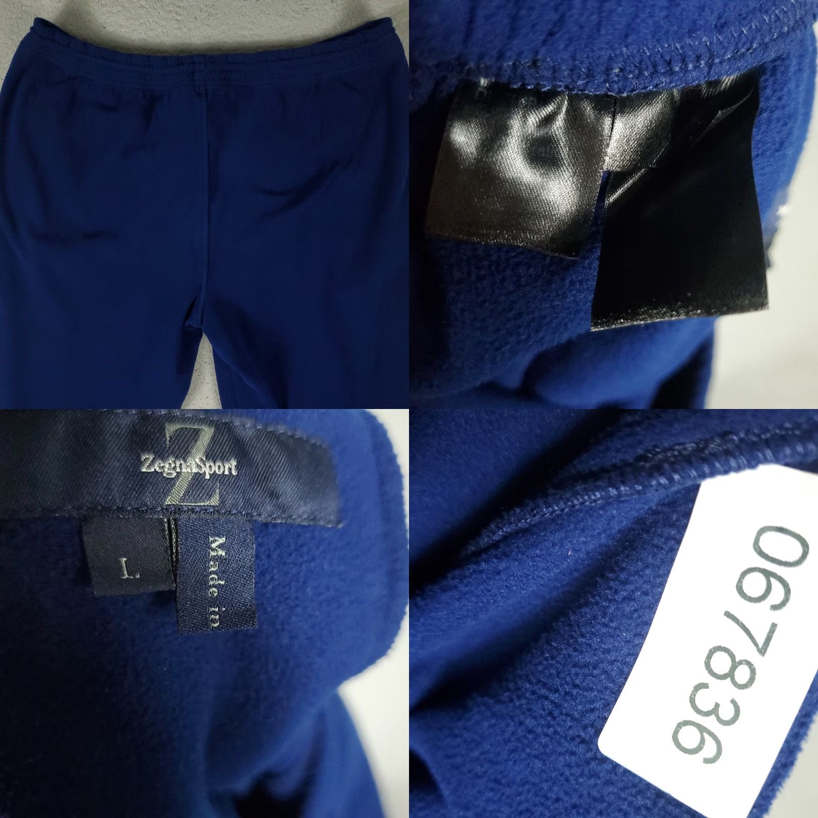 Ermenegildo Zegna Zegna Sport Pants Mens Large Fleece Italy Joggers Sweatpants Blue Polyester Sweatpants Regular Fit Pockets Size US 31 - 8 Thumbnail