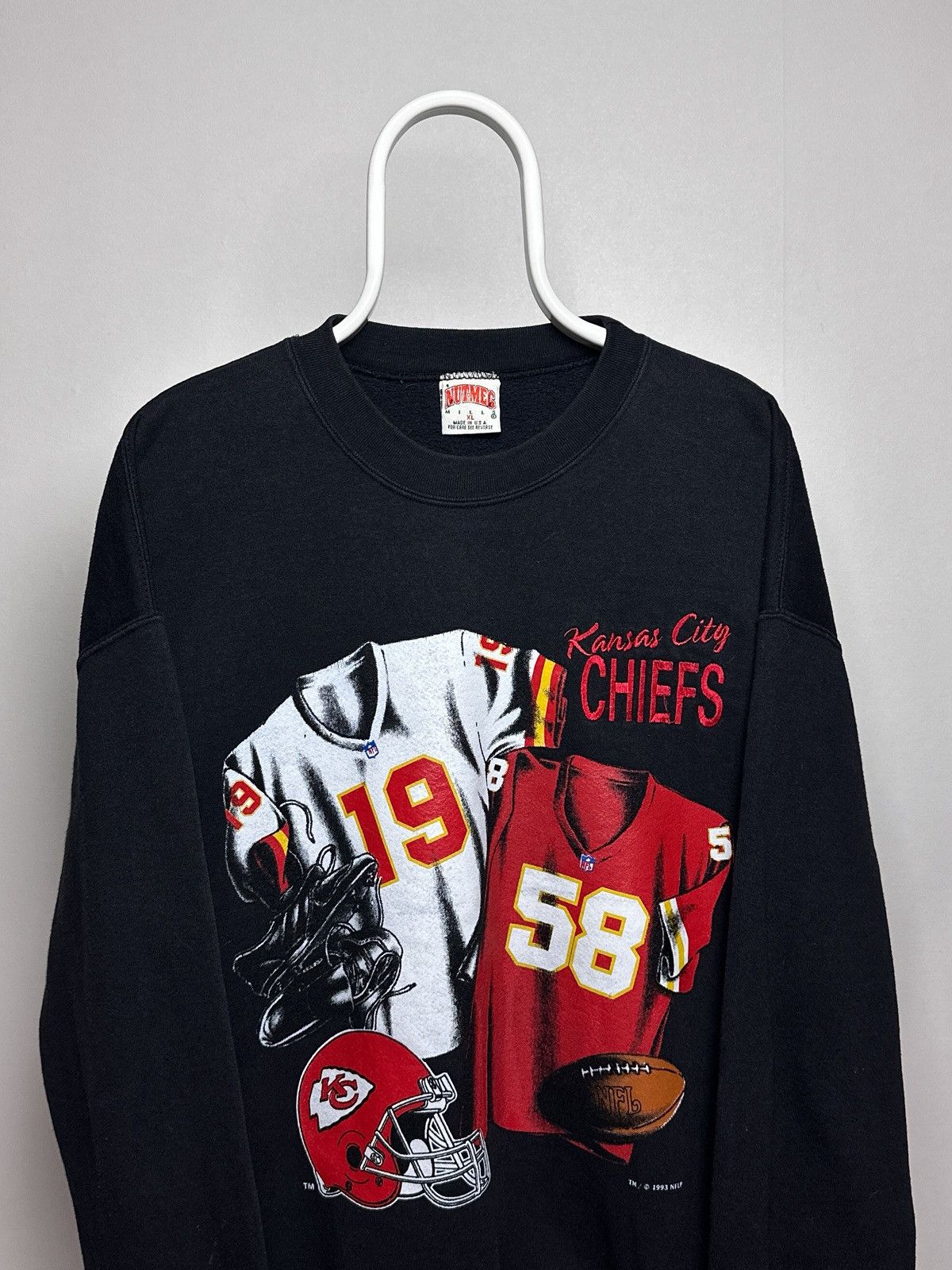 Nutmeg Vintage 1993 Kansas City Chiefs Nutmeg Mills Sweatshirt Size US XL / EU 56 / 4 - 2 Thumbnail