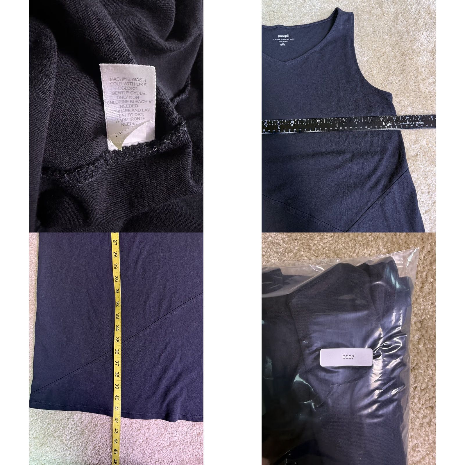 J. Jill J. Jill Black V Neck Asymmetric Midi Dress Size M Petite Size M / US 6-8 / IT 42-44 - 8 Thumbnail