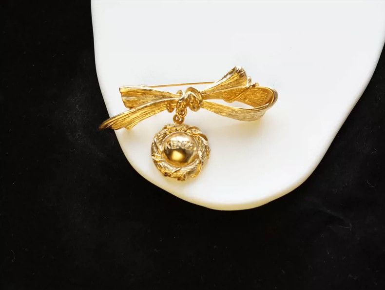 Kenzo KENZO Gold wire butterfly knot tassel brooch with molten r Size ONE SIZE - 3 Thumbnail