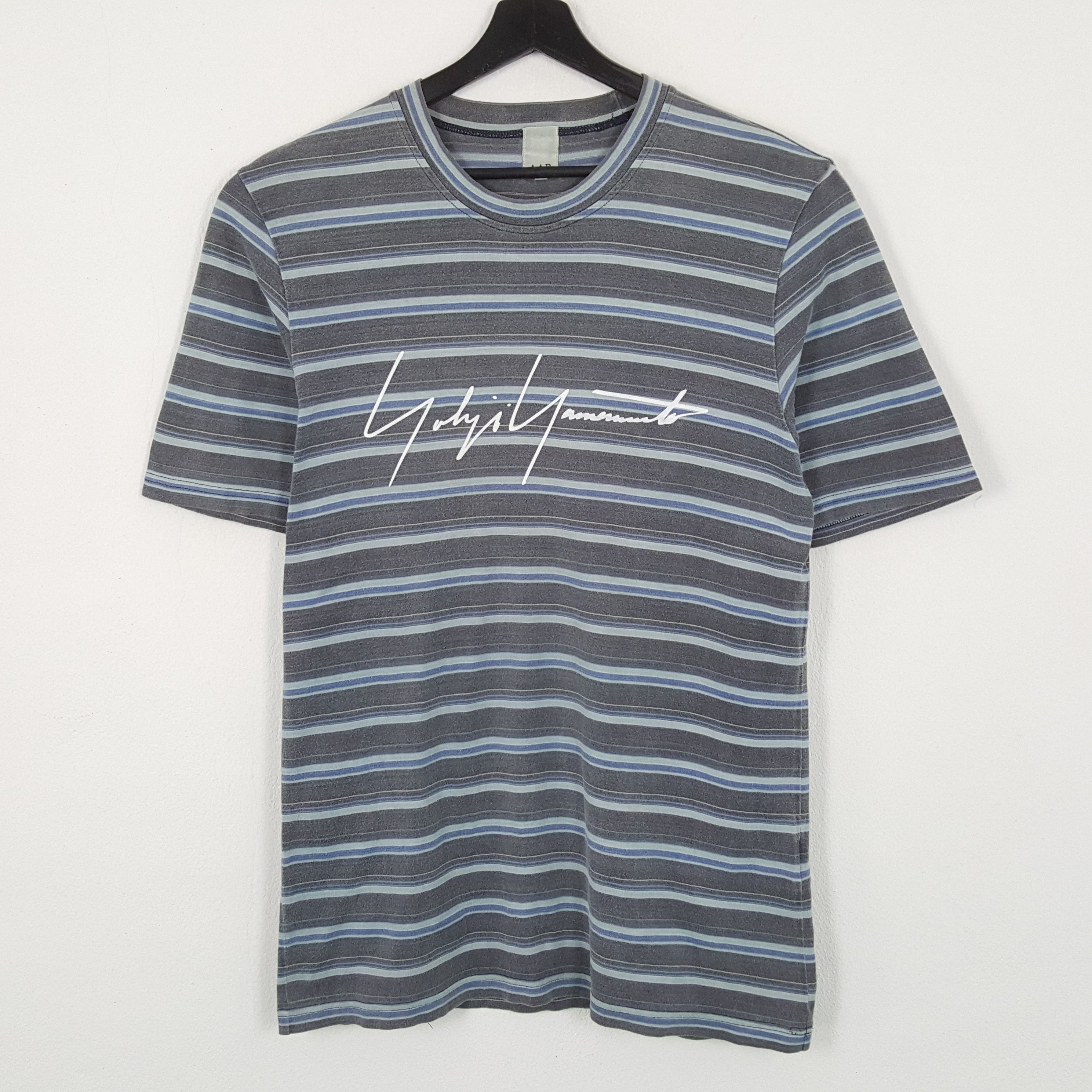 Japanese Brand × Vintage × Yohji Yamamoto AAR YOHJI YAMAMOTO Designer Tshirt Stripes Design Custom Art Size US L / EU 52-54 / 3 - 1 Thumbnail
