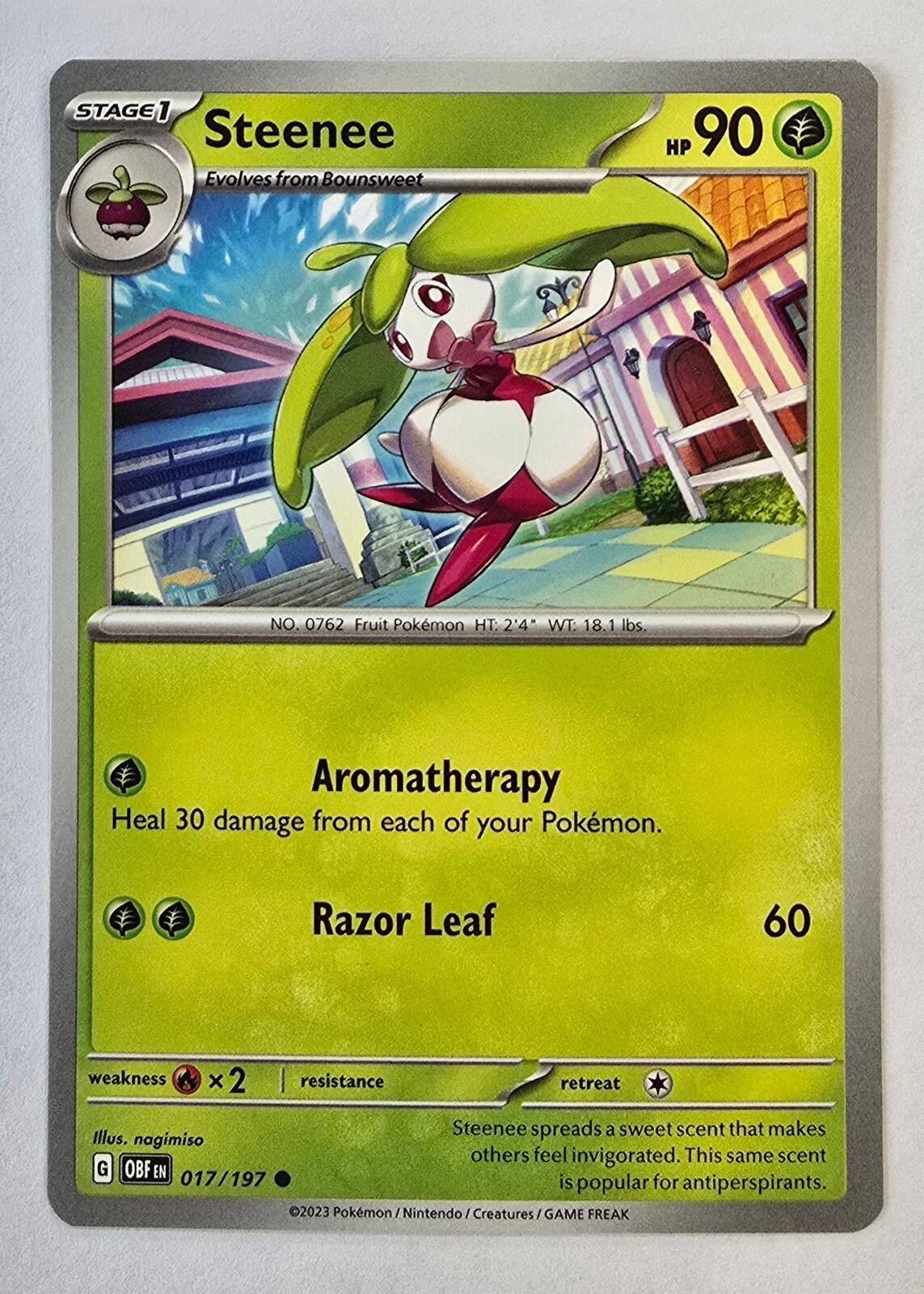 Pokemon Steenee card Pokémon Obsidian Flames (number 017/197) Size ONE SIZE - 1 Thumbnail