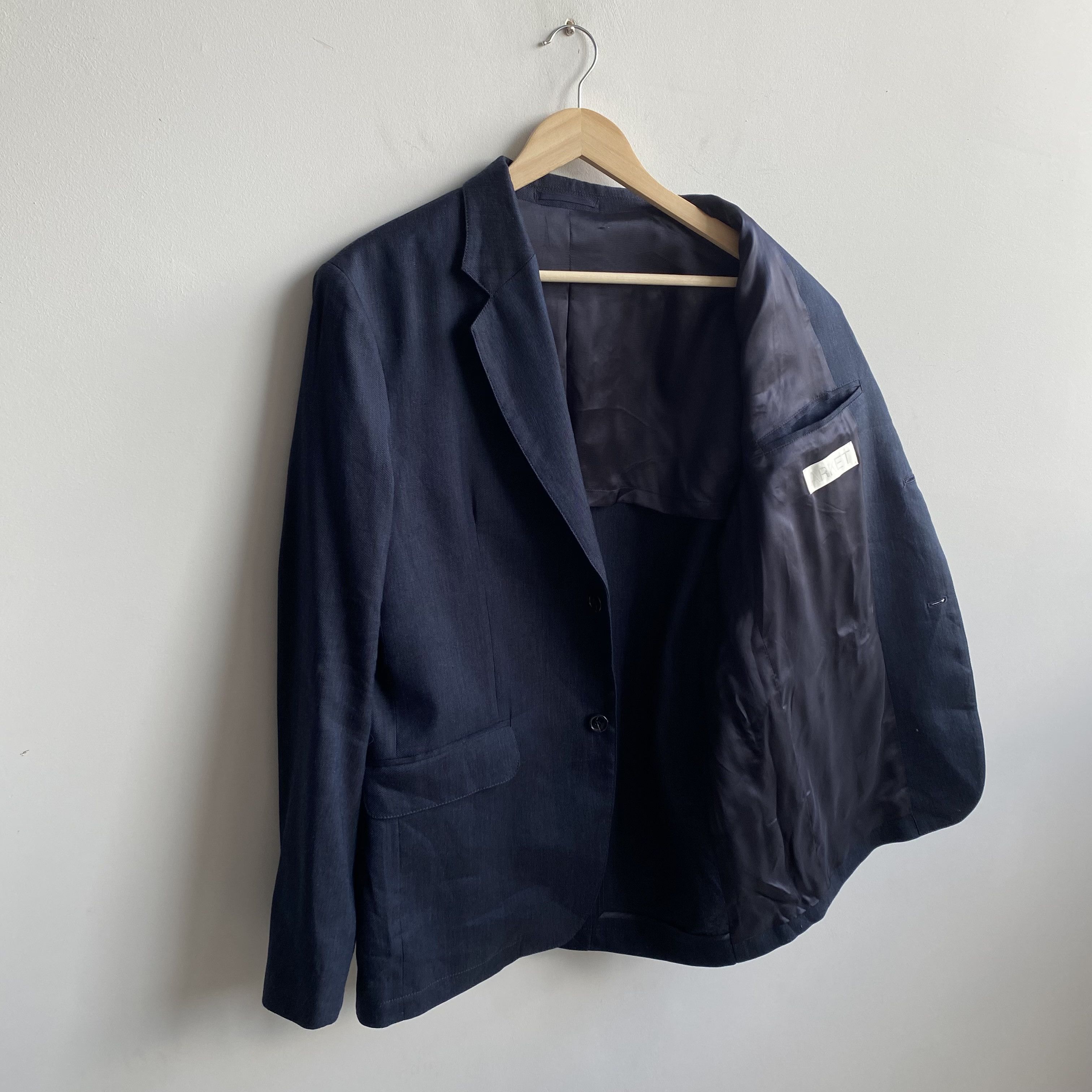 Arket ARKET Modern Cotton / True Hemp Navy Blazer Size 50R - 11 Thumbnail