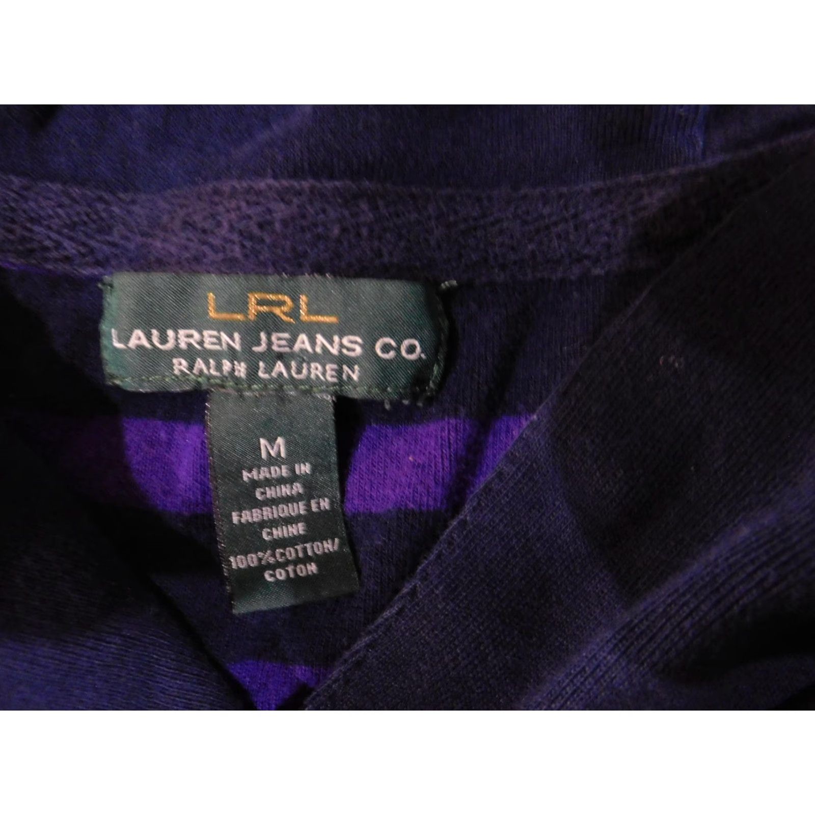 Ralph Lauren Lauren Ralph Lauren Sweater Womens Medium Navy Purple Stripe Cowl Quarter Zip Pullover Knit Zipper Long Sleeve Size M / US 6-8 / IT 42-44 - 5 Thumbnail