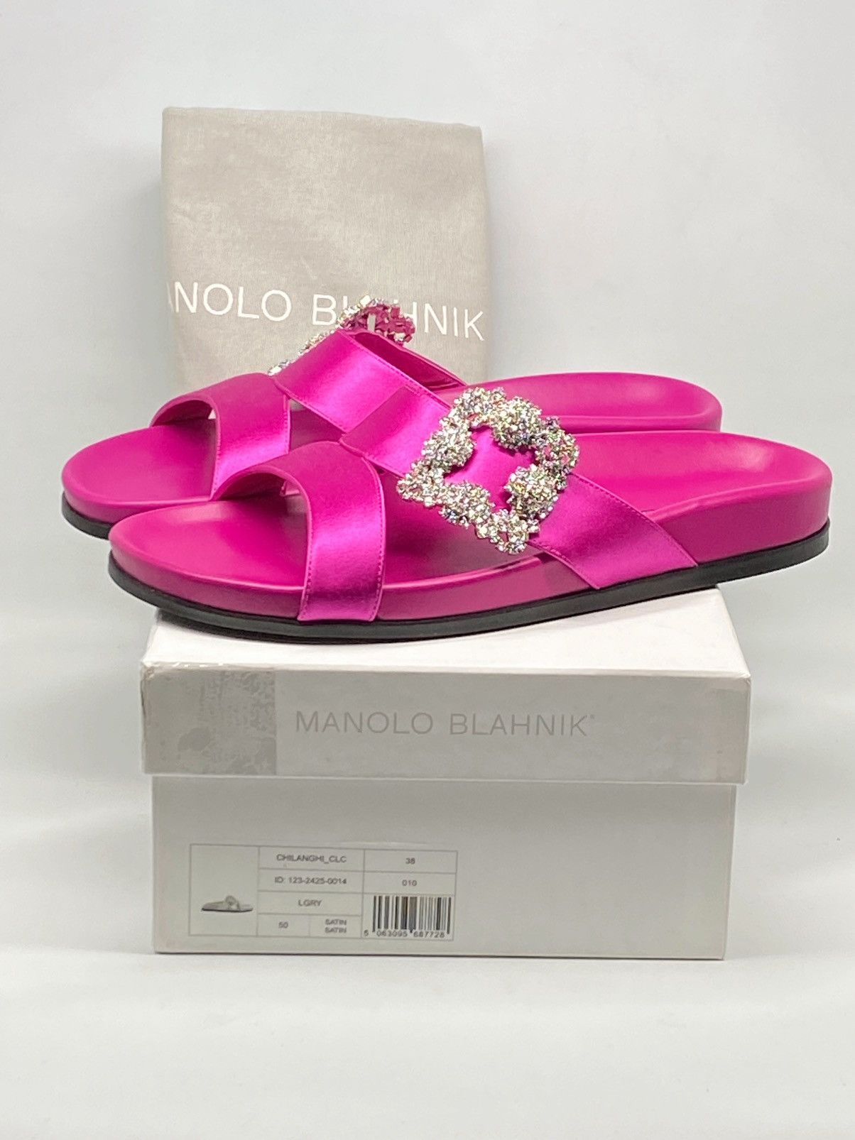 Manolo Blahnik Manolo Blahnik Crystal Buckle Slide Sandals size 38 Size US 8 / IT 38 - 13 Thumbnail