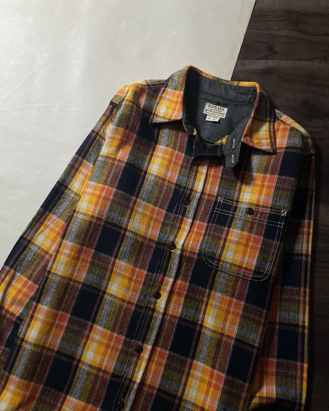 Japanese Brand Work Flannel Shirt Double Pocket ESPEARA JAPAN Size M Size US M / EU 48-50 / 2 - 3 Thumbnail
