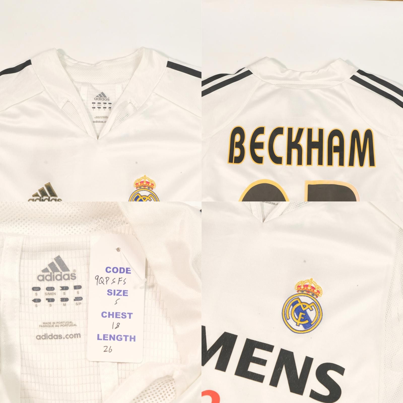 Adidas 2004/05 Real Madrid Home Shirt Beckham (S) Size US S / EU 44-46 / 1 - 5 Thumbnail