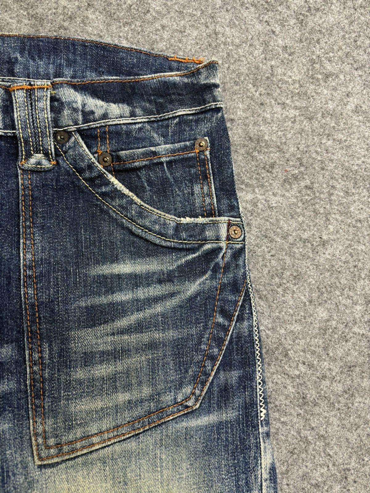 Japanese Brand 💥Super Flare💥Vtg 90s Style Blue Way StoneWash Denim F472 Size US 32 / EU 48 - 6 Thumbnail