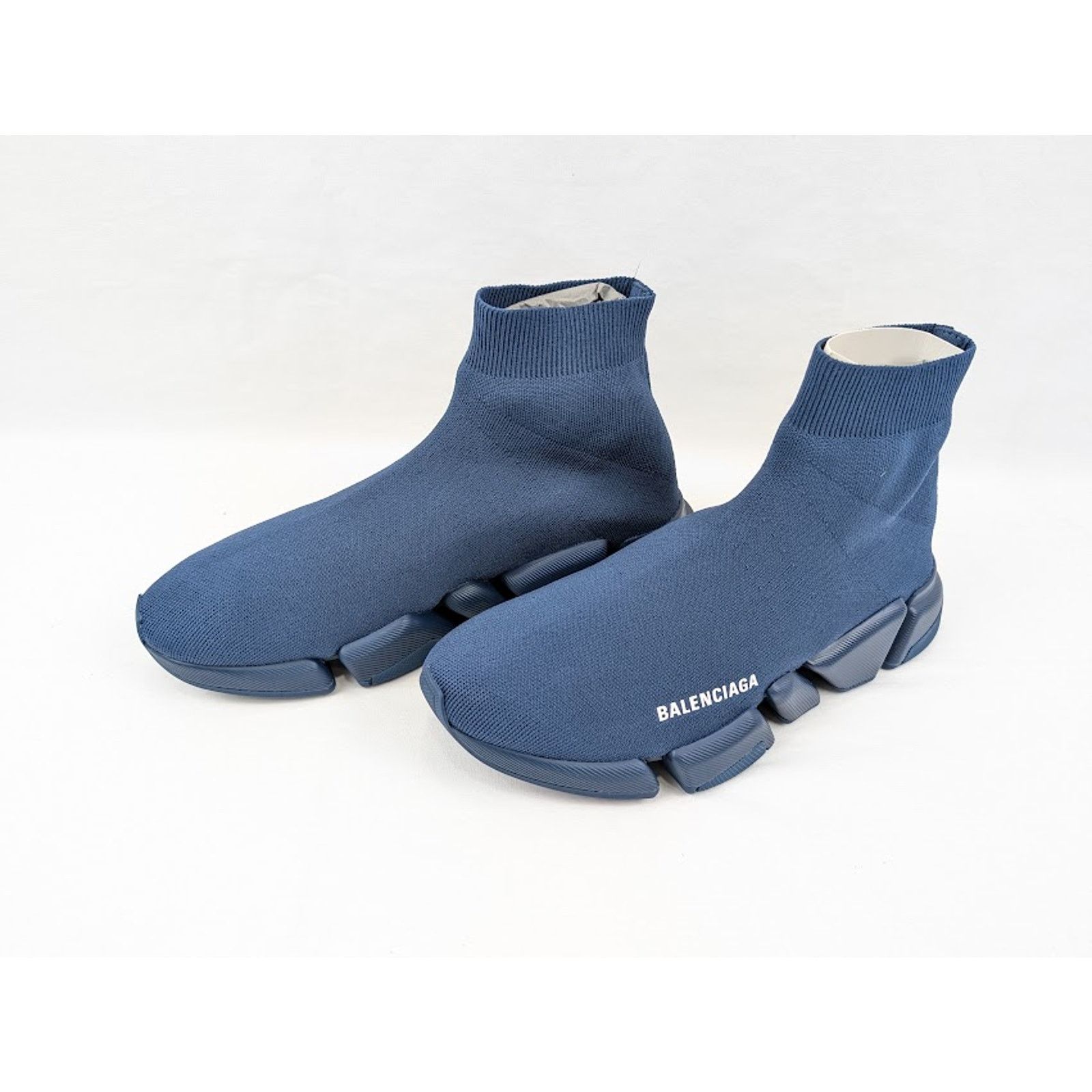 Balenciaga o1rshd1 Speed 2.0 Graffiti Sneakers in Navy Size US 11 / EU 44 - 16 Thumbnail
