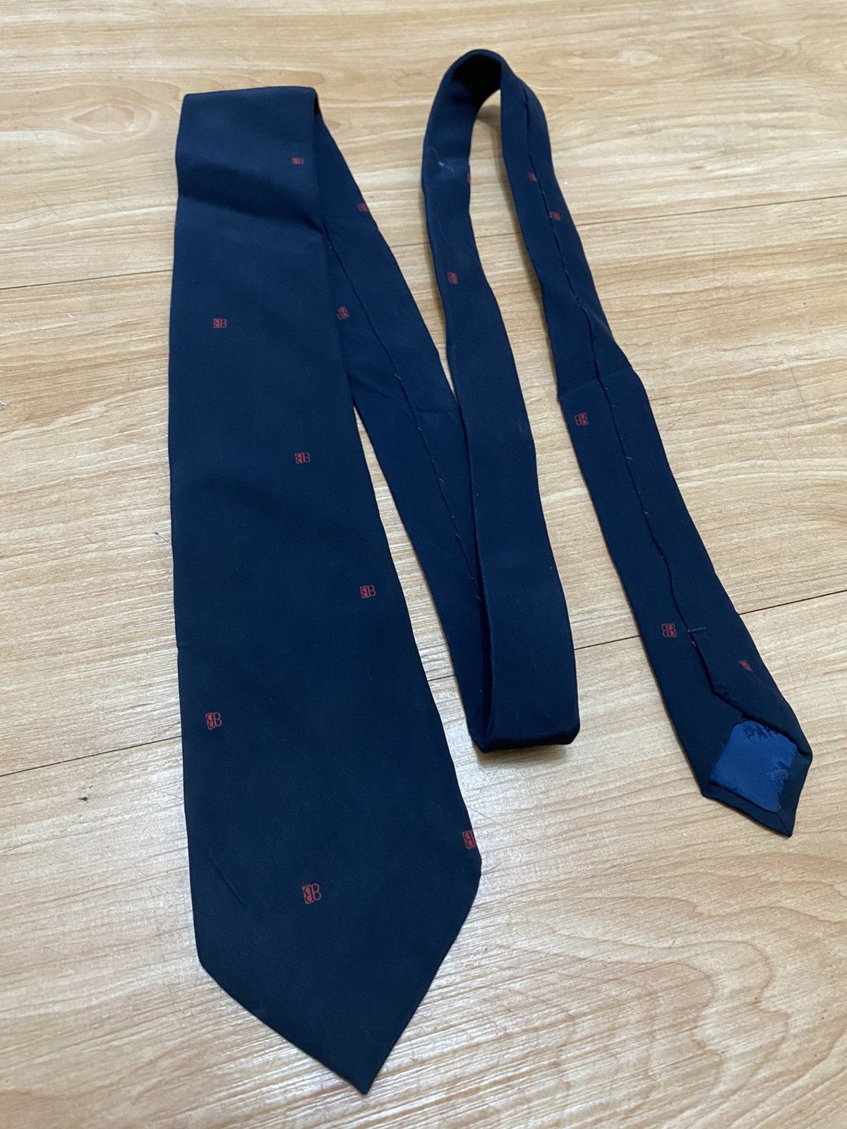 Balenciaga Vintage balenciaga tie 100% silk b logo Size ONE SIZE - 1 Thumbnail