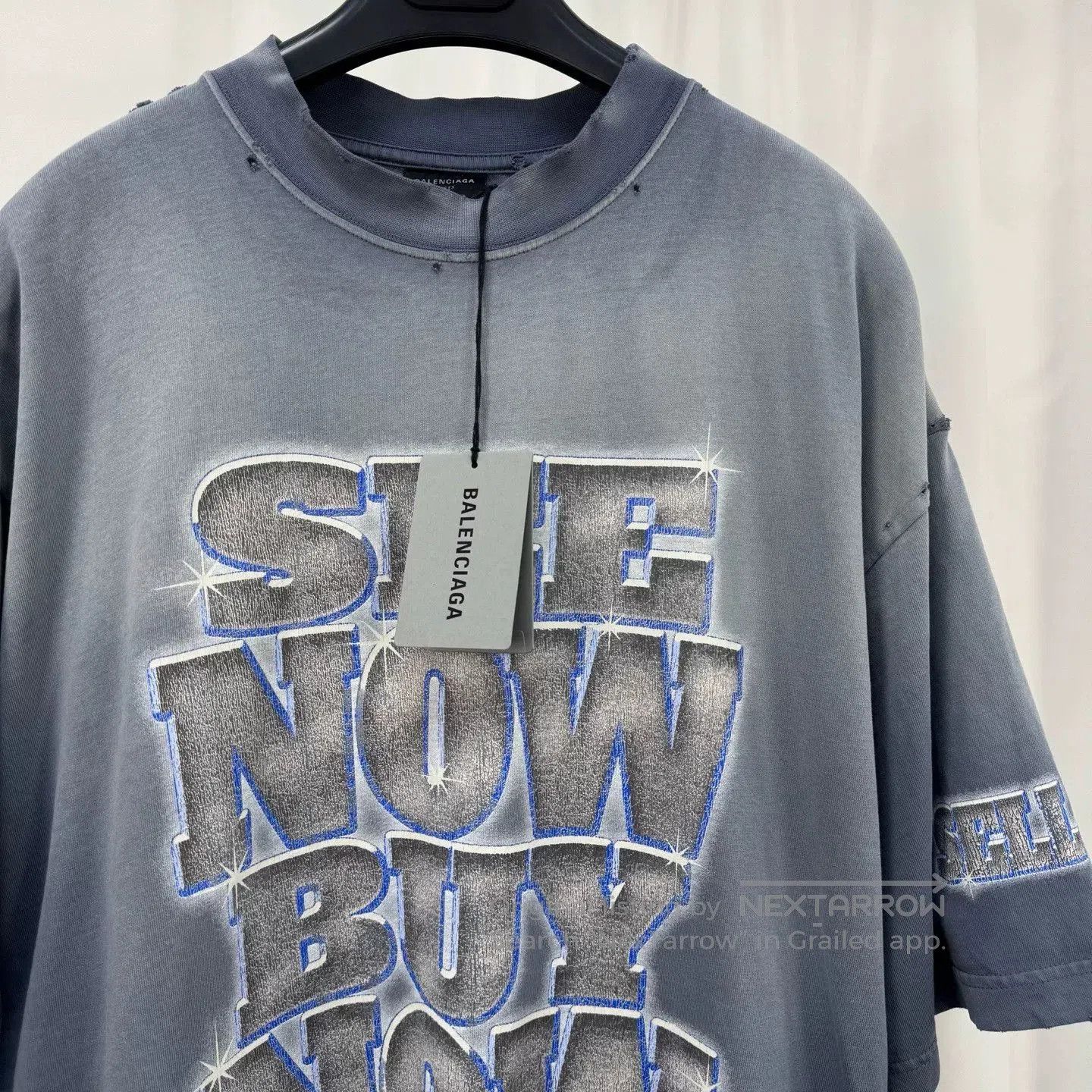 Balenciaga Balenciaga Diamond Water Destroyed Tee. Size US M / EU 48-50 / 2 - 3 Thumbnail