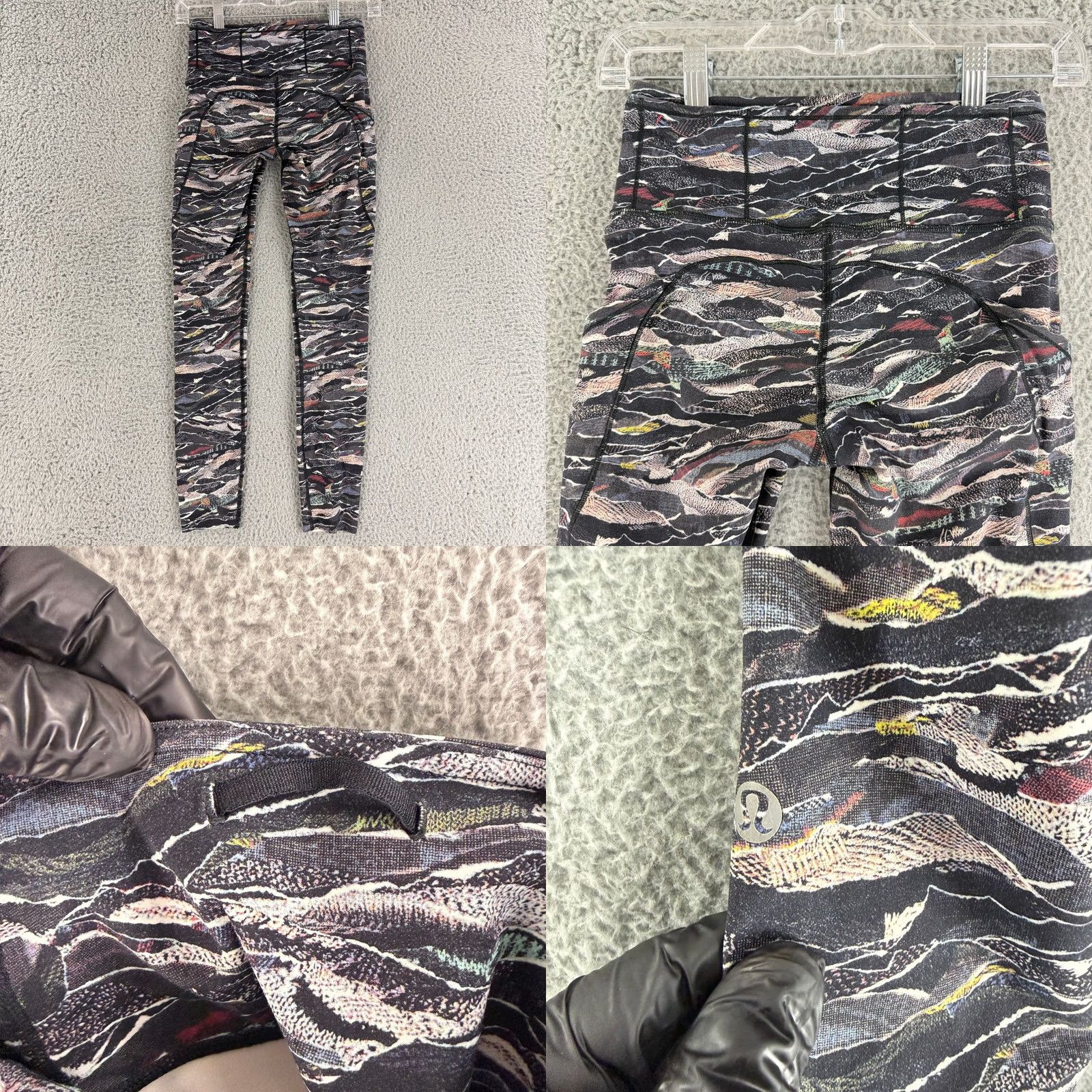 Lululemon Lululemon Fast Free Tight Women Size 4 Multi Color Abstract Wave Print Leggings Size 42" / US 20 - 8 Thumbnail