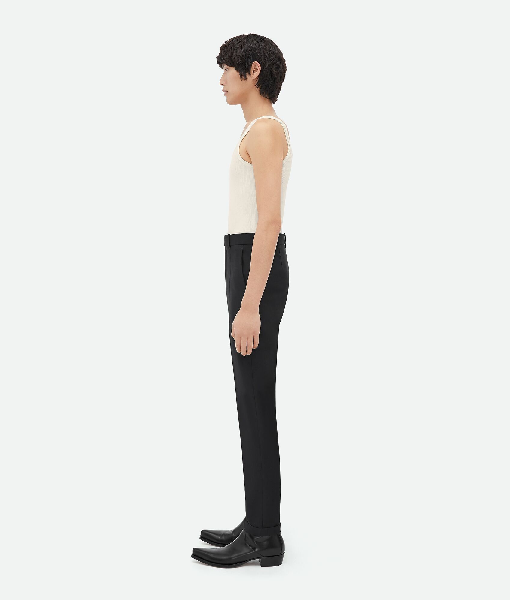 Bottega Veneta o1n1vont1224 Slim Leg Light Wool Pant in Black Size US 32 / EU 48 - 2 Thumbnail