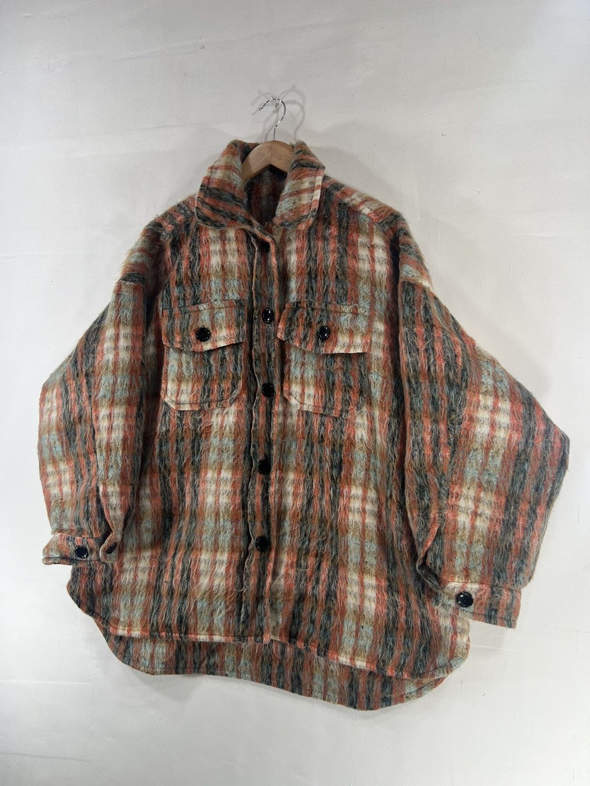Japanese Brand Vintage Rare Design Mohair Button ups jacket Size US XXL / EU 58 / 5 - 7 Thumbnail