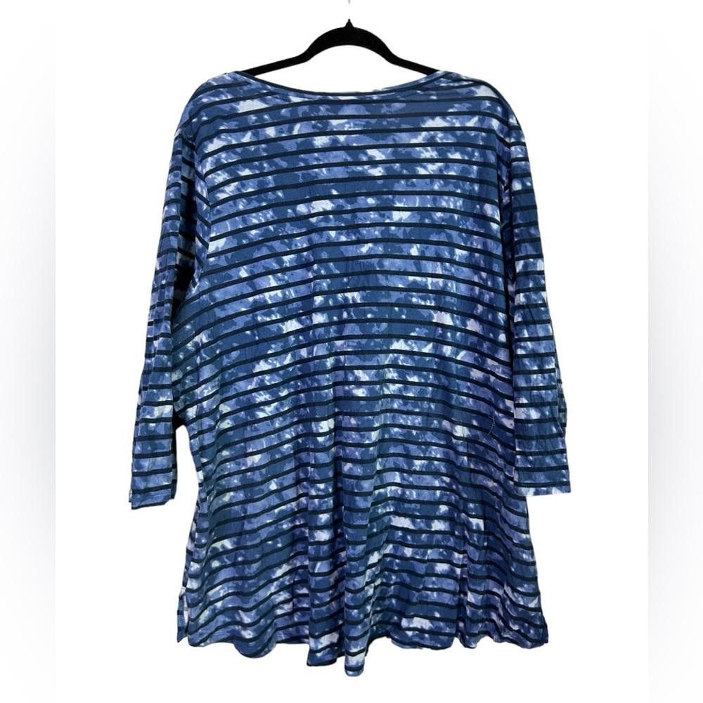Designer Lane Bryant l Striped V Neck Casual Top 26/28/4x Size M / US 6-8 / IT 42-44 - 3 Thumbnail