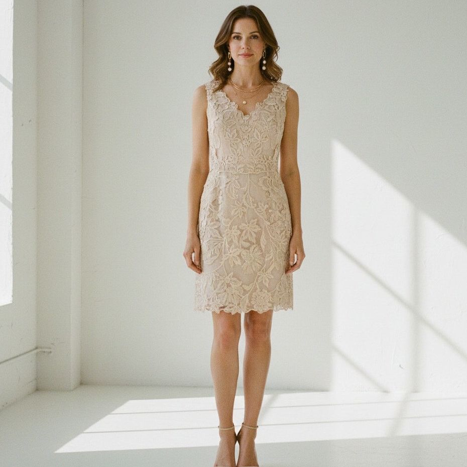 KOBI HALPERIN KOBI HALPERIN Emme Lace Dress in Champagne beige Size M / US 6-8 / IT 42-44 - 14 Thumbnail