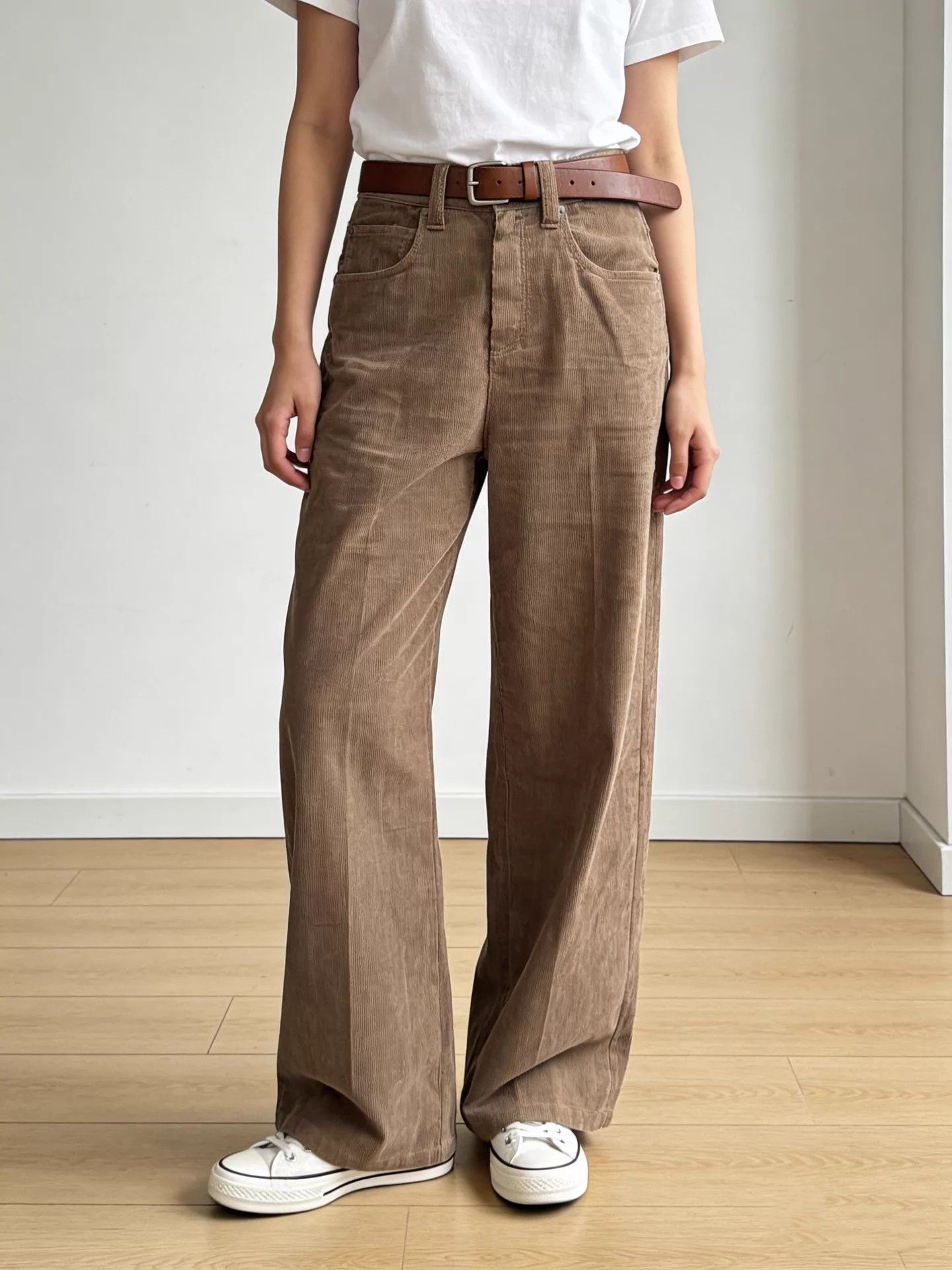Brunello Cucinelli Brunello Cucinelli Camel Corduroy Wide-Leg Pants Size 34 Size 25" / US 0 / IT 36 - 1 Thumbnail