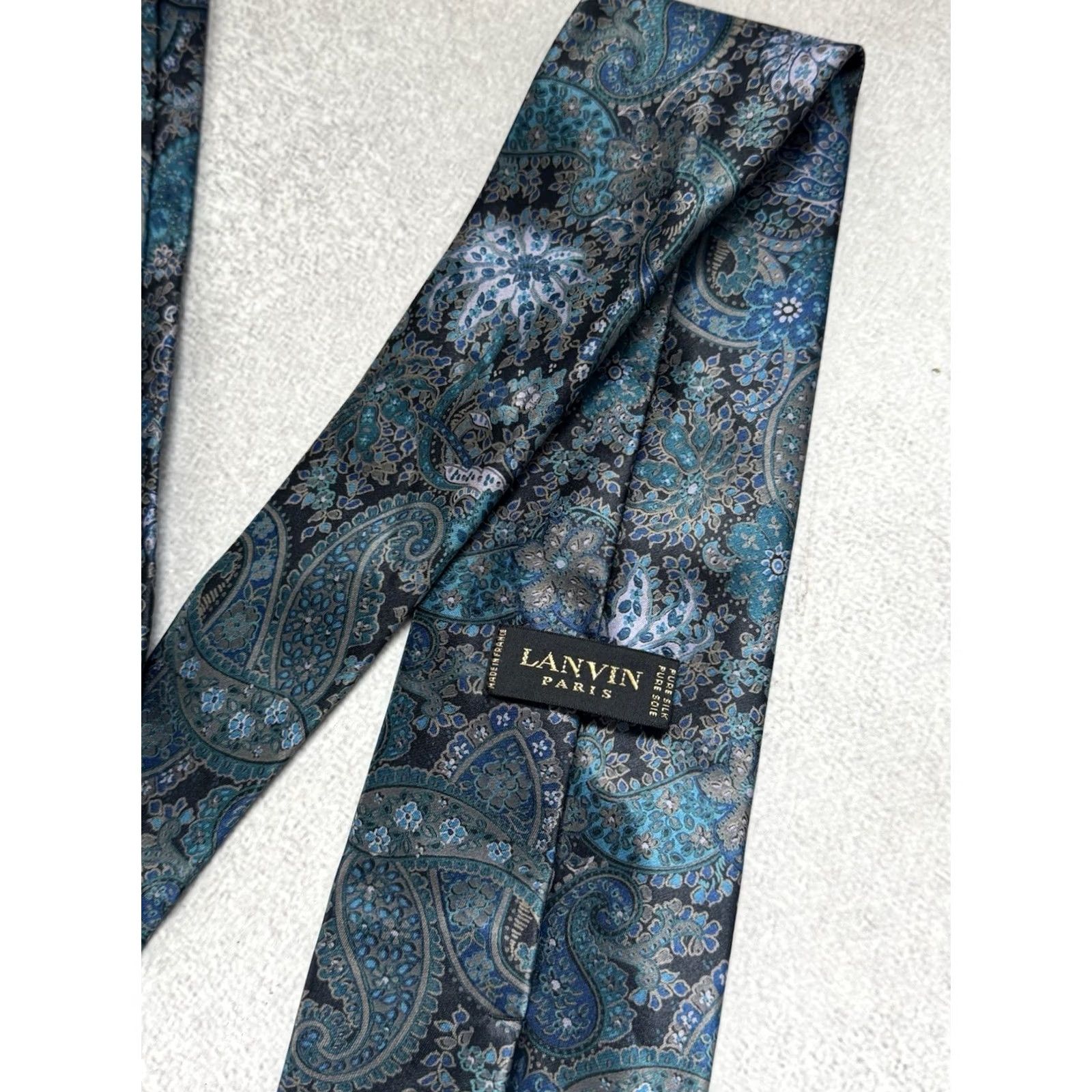 Lanvin VINTAGE Lanvin Paris 100% Silk Cravatte Tie Men Blue Size ONE SIZE - 2 Thumbnail
