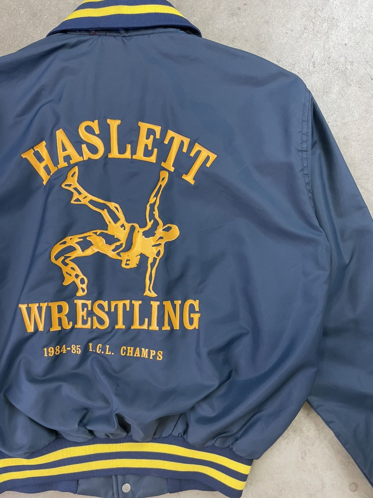 Vintage 80s Vintage Chain Stitched Bomber Jacket Wrestling Medium Size US M / EU 48-50 / 2 - 2 Thumbnail