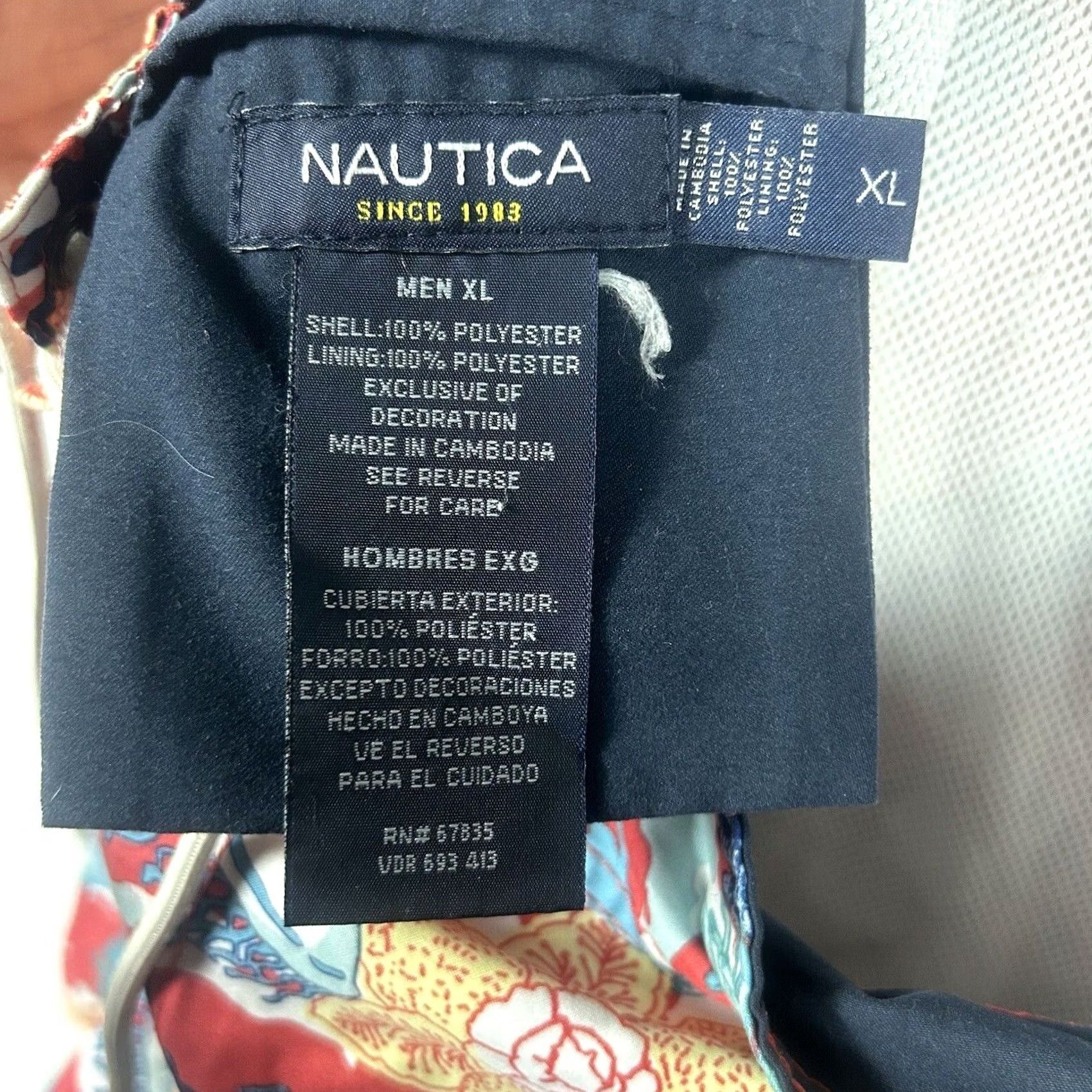 Nautica Nautica Swim Trunks Board Shorts Ocean Hawaiian Red XL Lined Pockets Men Size US 36 / EU 52 - 2 Thumbnail