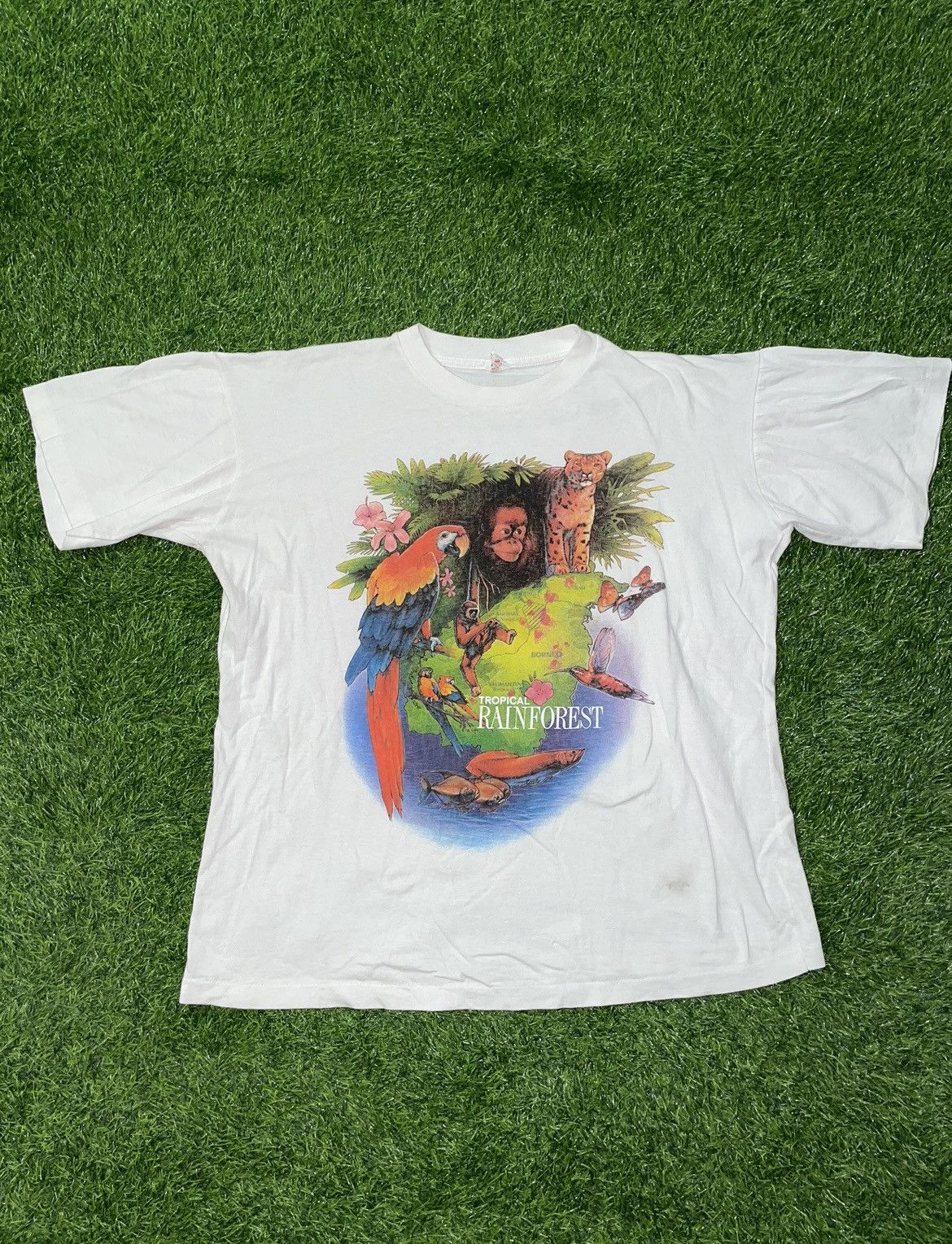 Vintage Vintage Tropical Rainforest Tee Shirt Size Large Size US L / EU 52-54 / 3 - 1 Thumbnail