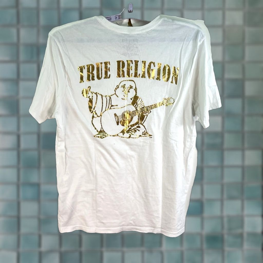 True Religion VINTAGE True Religion White Cotton T-Shirt Adult Medium Short Sleeve Crew Neck Logo Graphic 2020s Mens Size US M / EU 48-50 / 2 - 1 Thumbnail