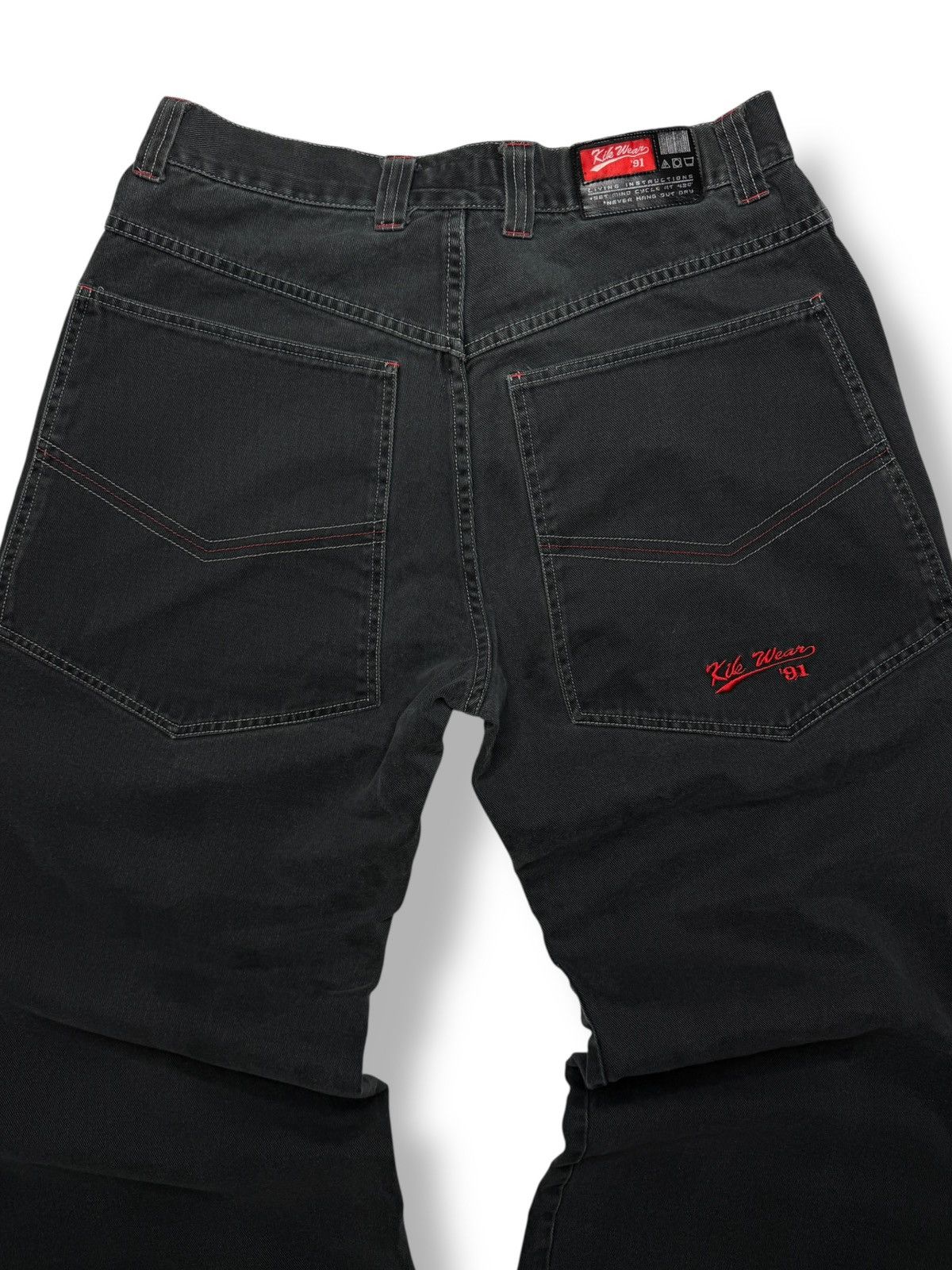 Vintage Vintage Y2K Black KIK Wear Baggy Jeans Size US 33 - 3 Thumbnail