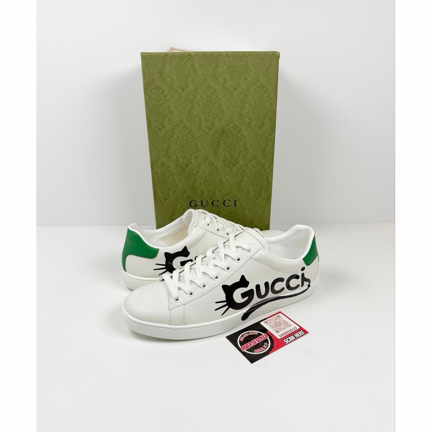 Gucci Size 9.5 - Gucci Ace Women’s Kitten Logo WORN 1X! Size US 9.5 / EU 42-43 - 1 Thumbnail