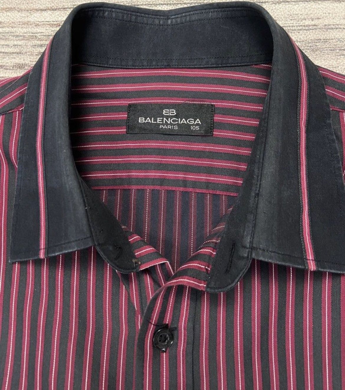 Balenciaga × Designer Vintage Balenciaga Striped Shirt Size US L / EU 52-54 / 3 - 5 Thumbnail