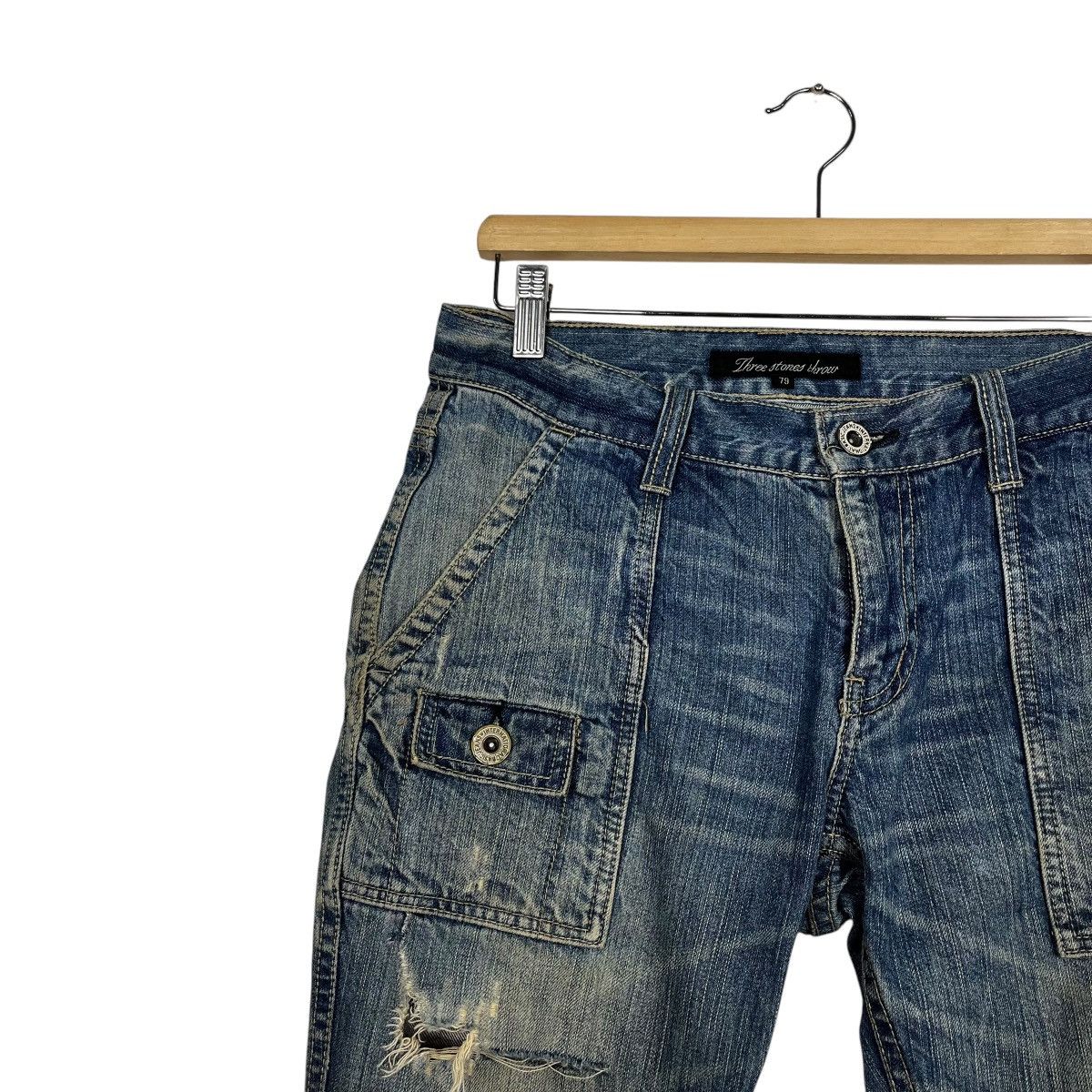 Japanese Brand Vintage Three Stone Throw Distressed Bush Pants Size 30" / US 8 / IT 44 - 6 Thumbnail