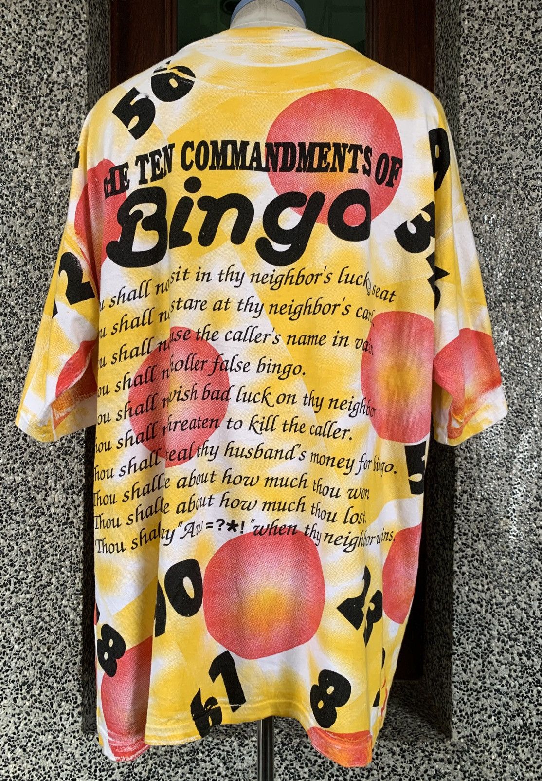 Vintage Vintage 90s Ten Commandments Bingo All Over Print T shirt Size US XL / EU 56 / 4 - 5 Thumbnail