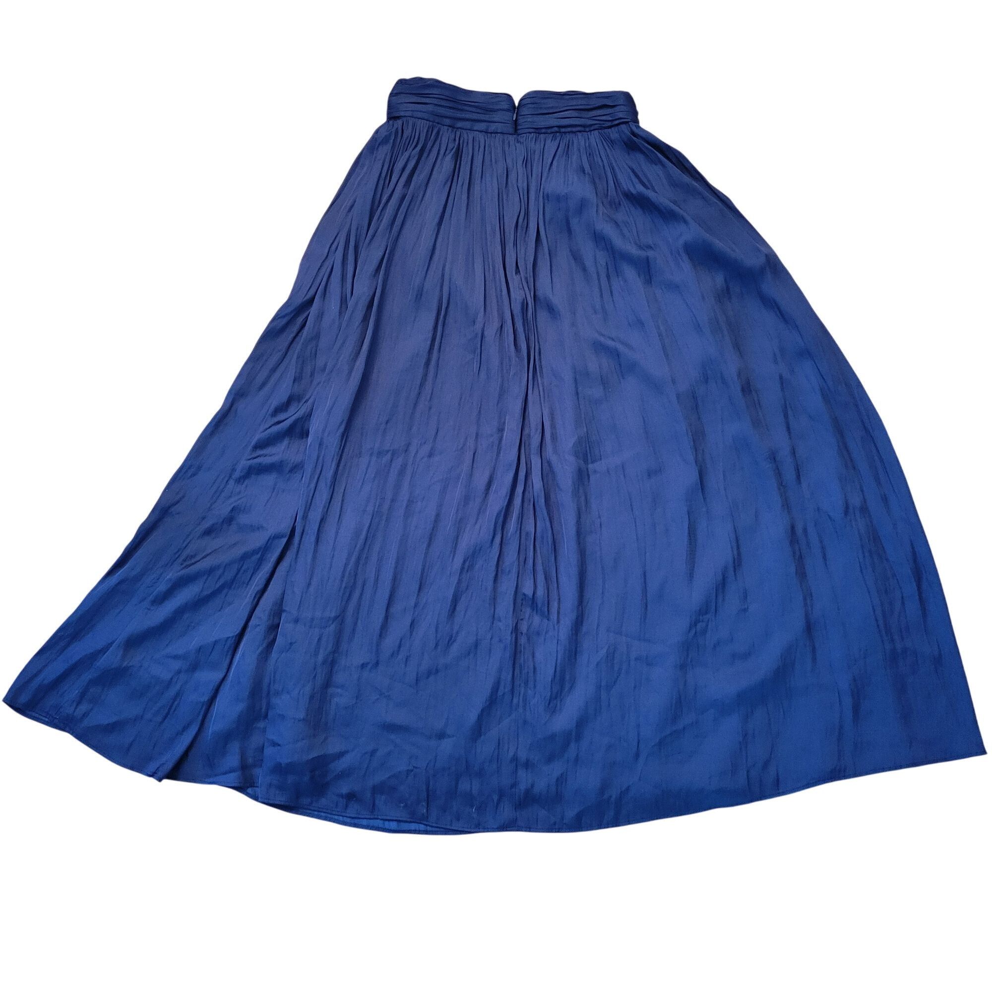 J.Crew J Crew Point Sur Navy Blue Pleated Maxi Skirt 6 Formal Elega Size 28" / US 6 / IT 42 - 6 Thumbnail