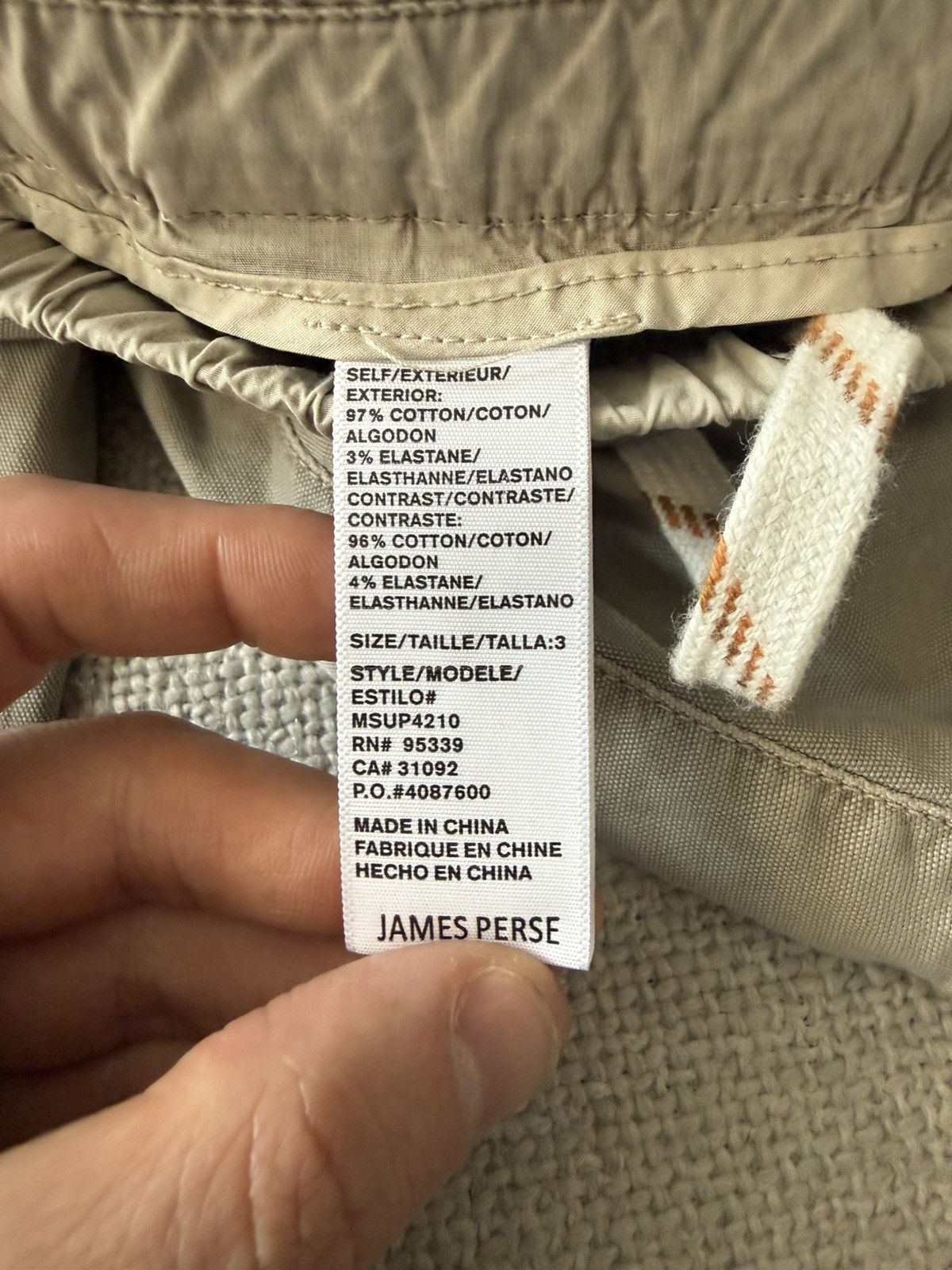 James Perse James Perse Standard Drawstring Short — Stone/Khaki Size US 32 / EU 48 - 4 Thumbnail