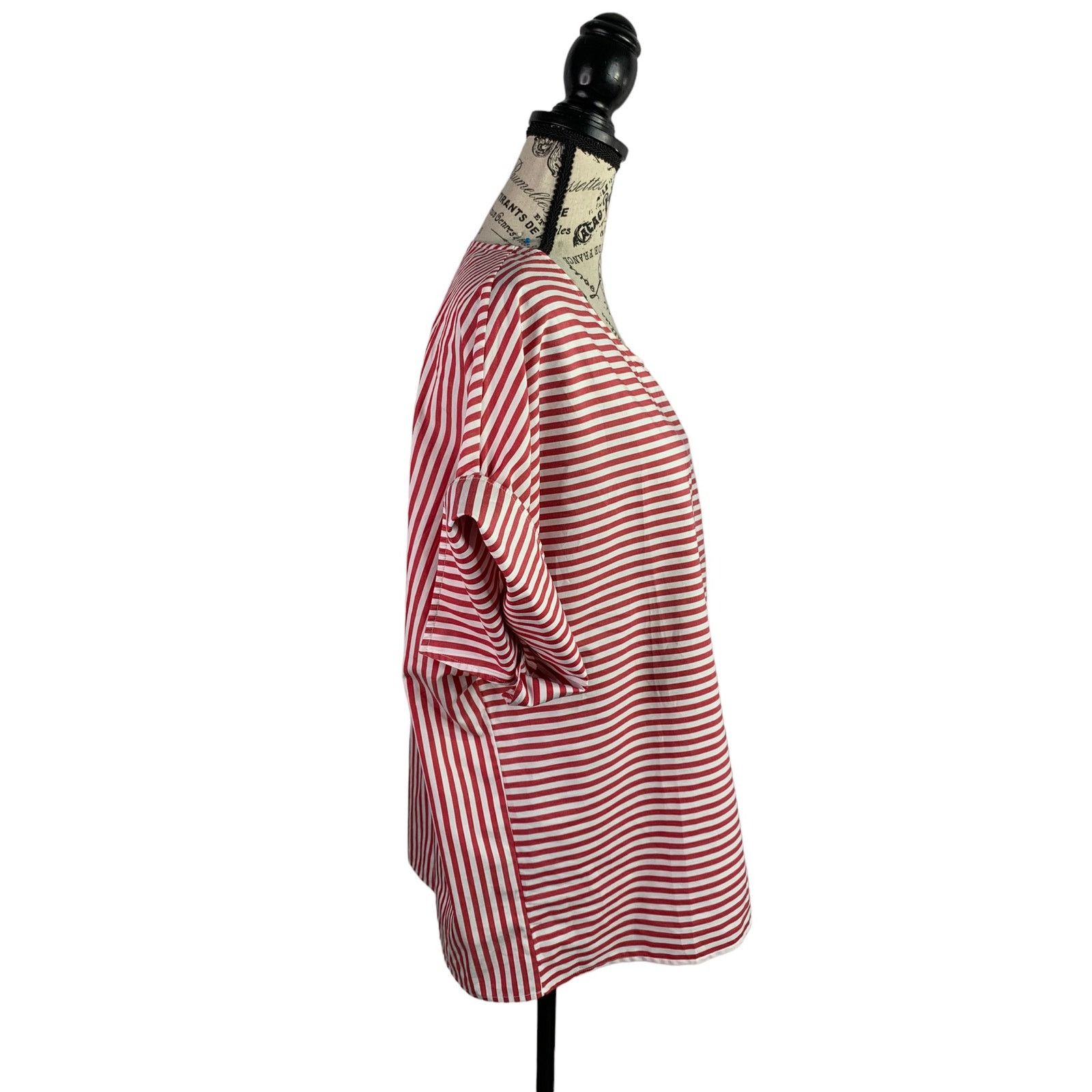 Public School Public School New York Women's Sz 4 Blouse White-Red Striped Size S / US 4 / IT 40 - 6 Thumbnail