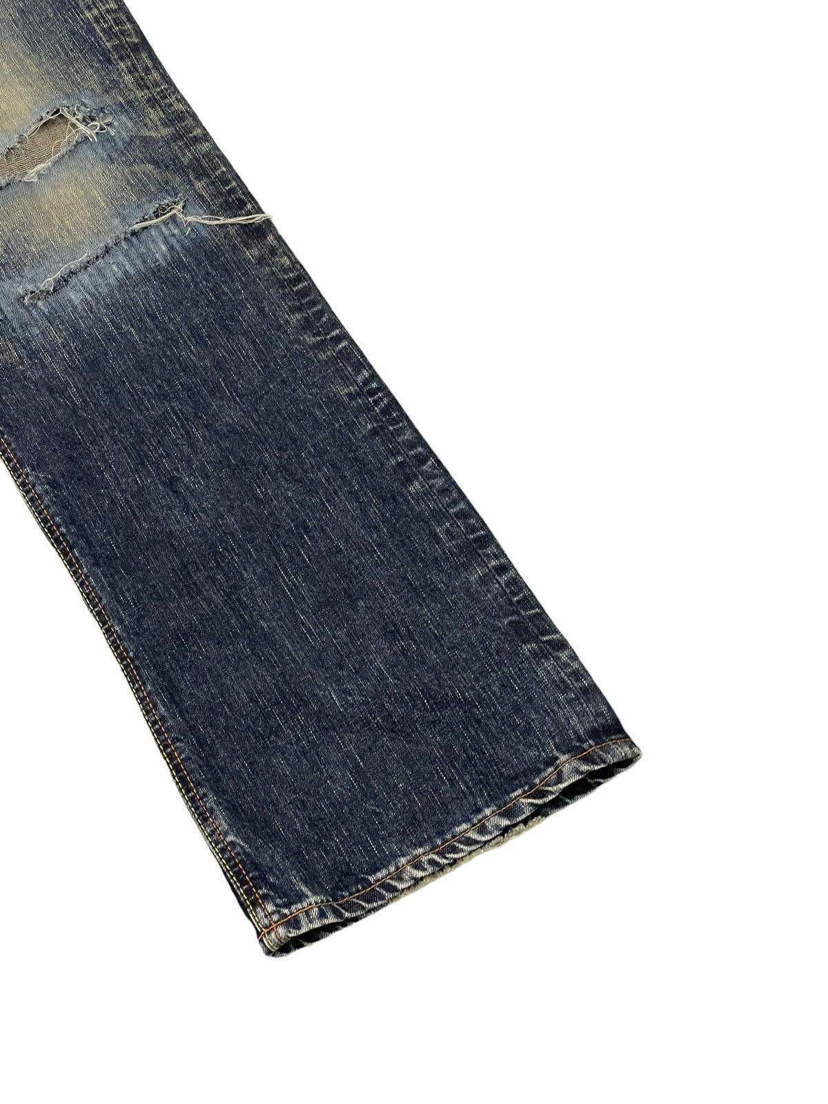 Edwin Flare Jeans Edwin Japan Faded Distress Boot Cut 6🟦8 Size US 31 - 4 Thumbnail