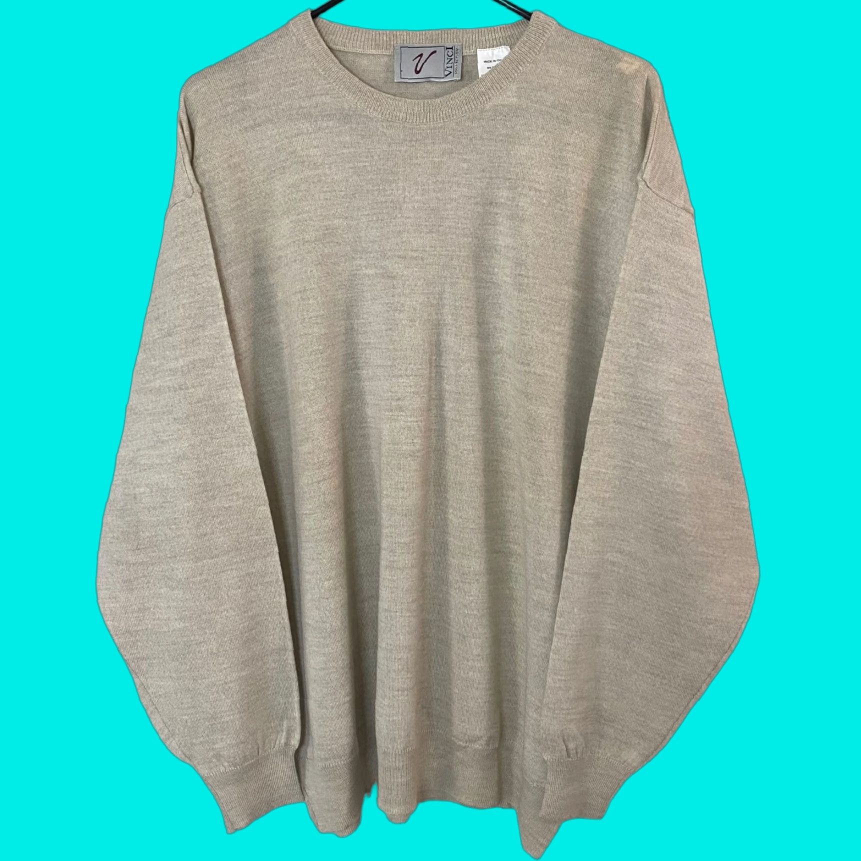 Vintage VINTAGE Vinci Collection Italian Wool Sweater Pullover Beige Men XXL Crewneck Knit 100% Wool Autumn Winter 2XL Mens Size US XXL / EU 58 / 5 - 1 Thumbnail