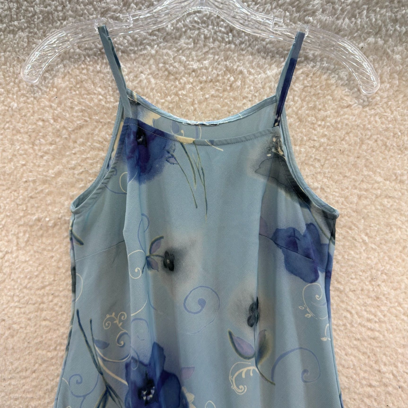 Vintage VINTAGE 90s Y2K Maxi Dress Blue Floral Full Length Sleeveless Cottagecore L Womens Size L / US 10 / IT 46 - 3 Thumbnail