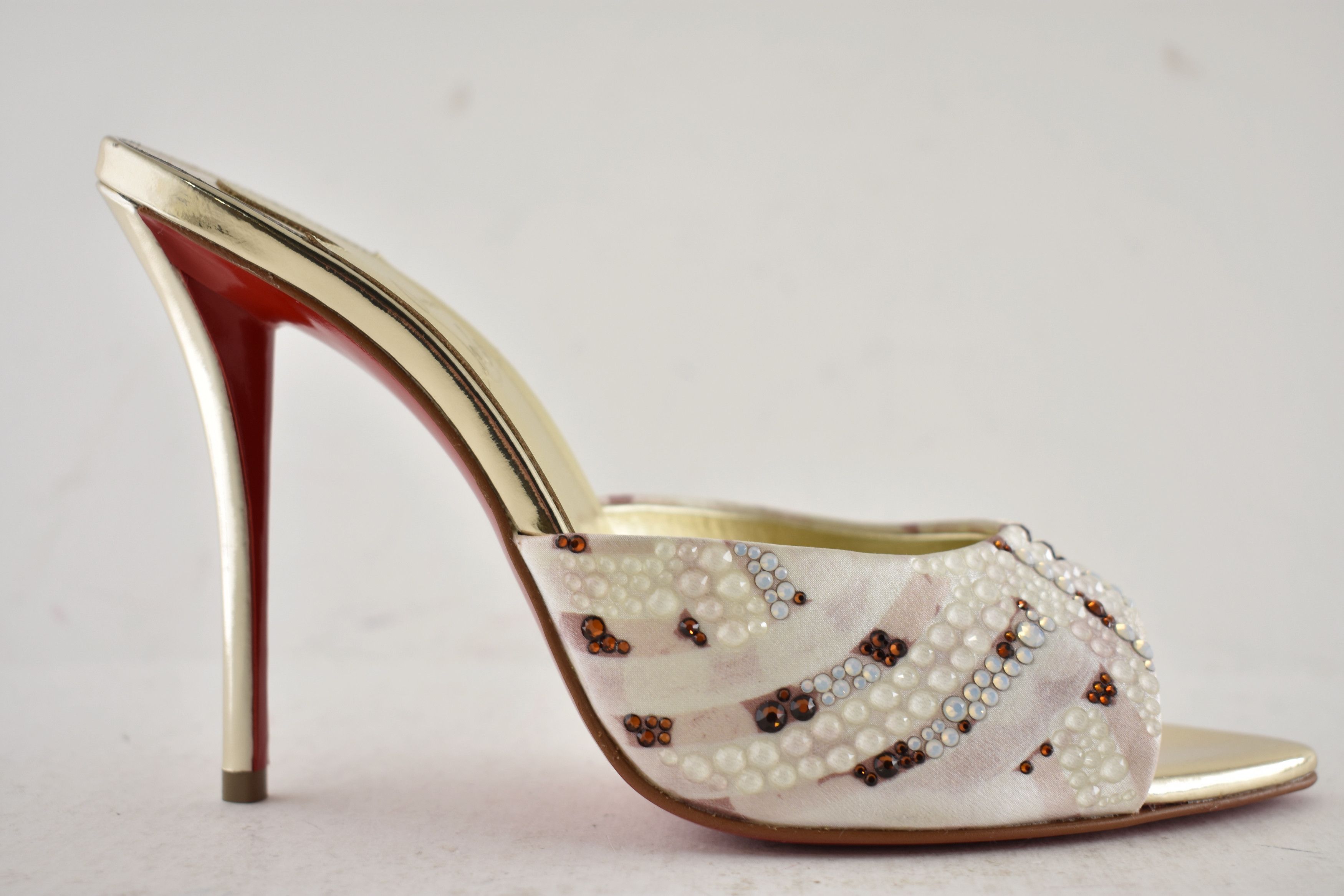 Christian Louboutin Miss Z Mule Gaagal Strass 100 Backless Sandal Heel Pump 37 Size US 7 / IT 37 - 2 Thumbnail