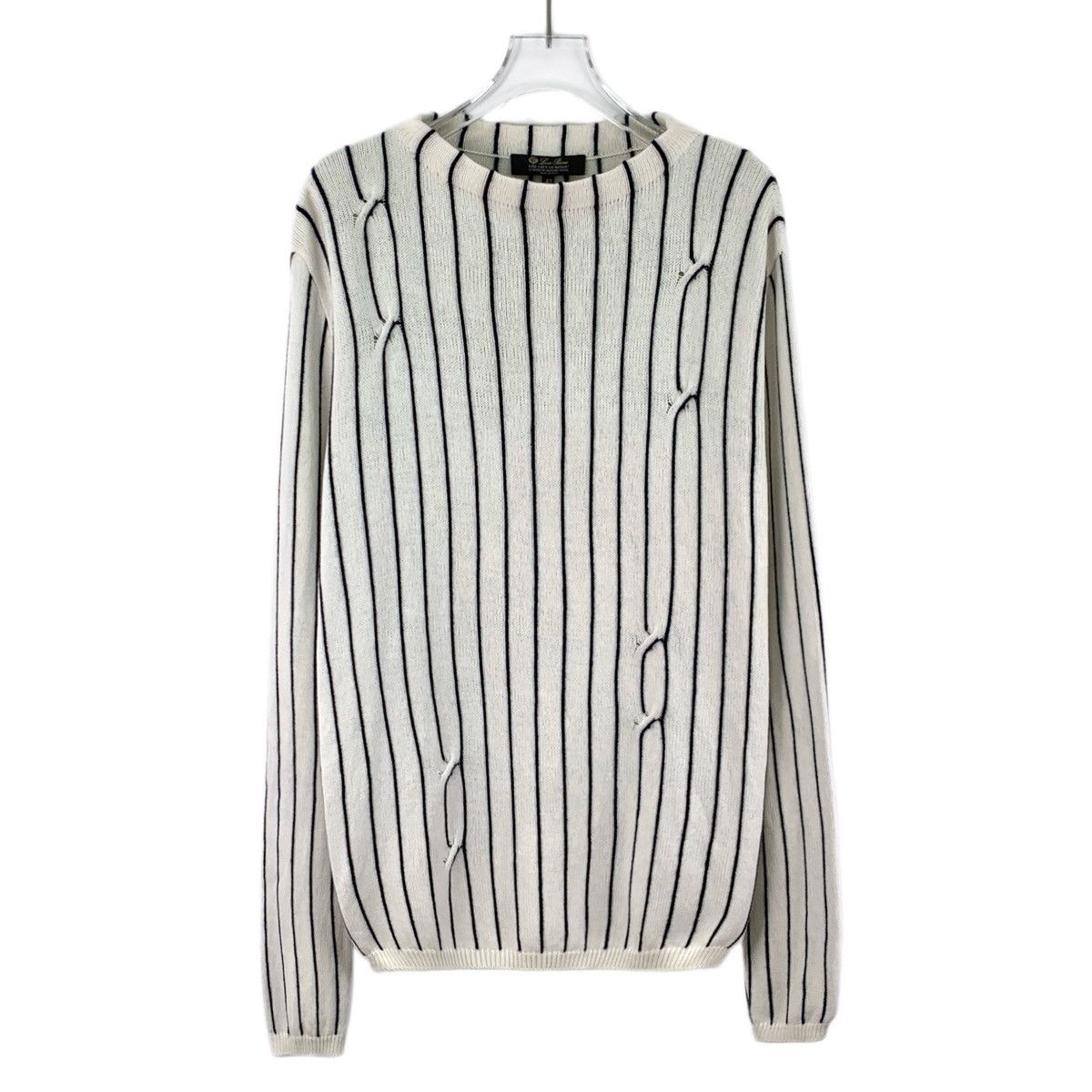 Loro Piana Loro Piana Striped Wool Long Sleeve Knit Sweater K26WX Size M / US 6-8 / IT 42-44 - 1 Thumbnail