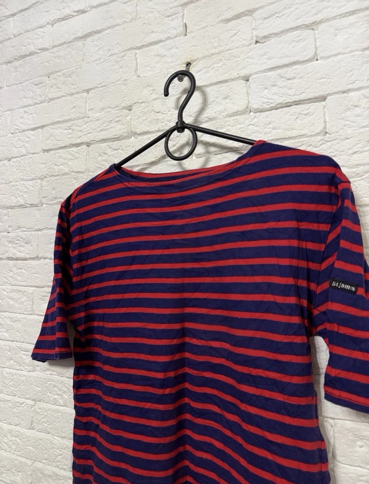 Saint James Vintage Saint James Red Stripped T-shirt 1/2 Sleeve France Size M / US 6-8 / IT 42-44 - 2 Thumbnail