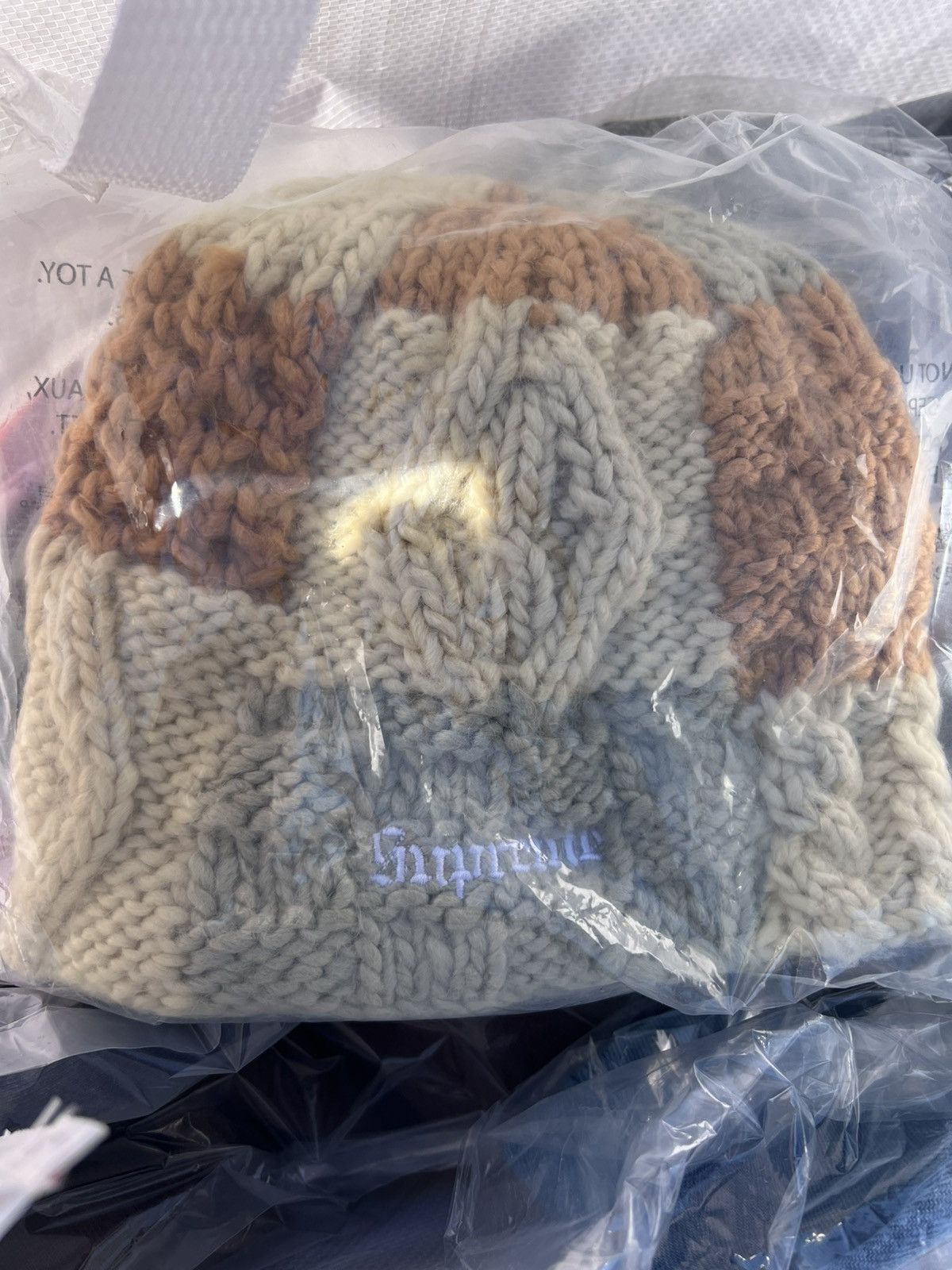 IN HAND Supreme Block Knit Beanie Tan