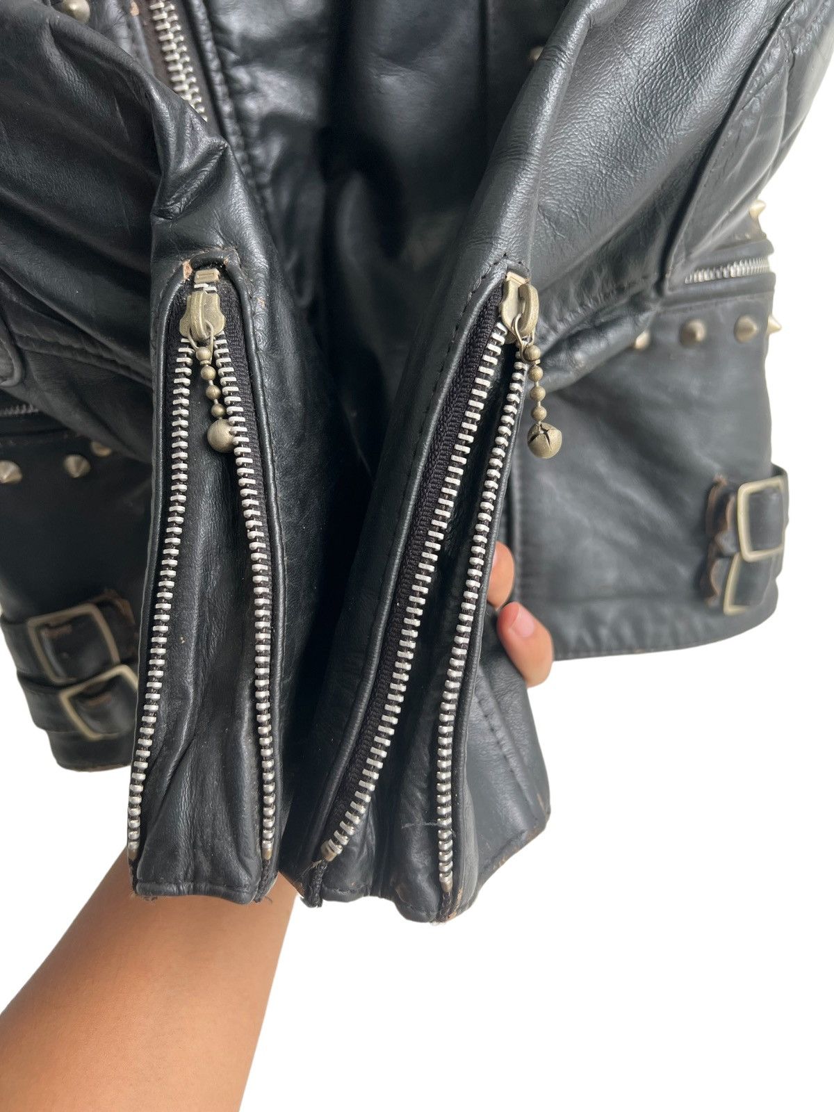 Kadoya 1980s Kadoya Style Stud Double Collar Leather Biker Jacket Size US M / EU 48-50 / 2 - 8 Thumbnail