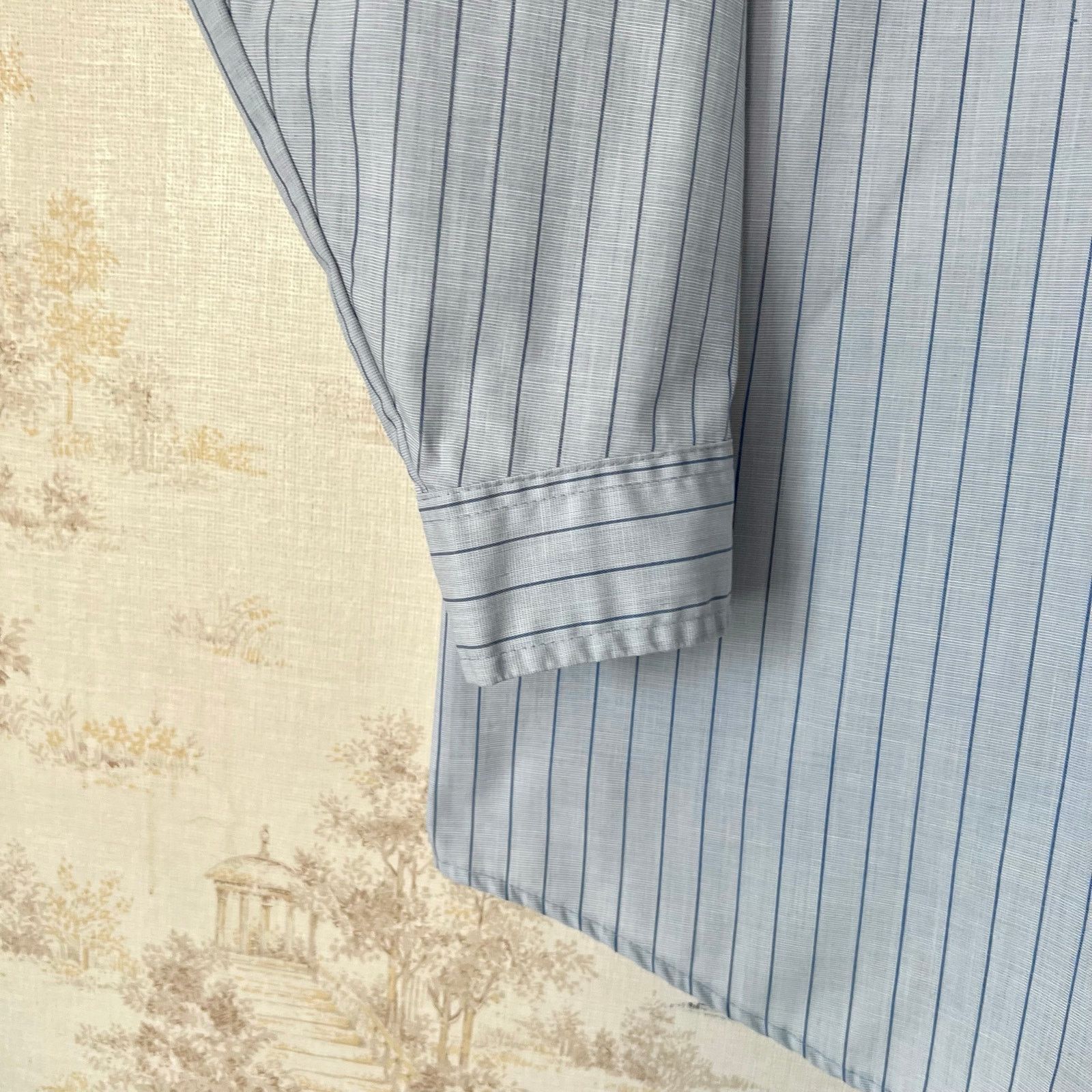 Vintage 70s Montgomery Ward Shirt | Blue Striped Button Up | Size M Size US M / EU 48-50 / 2 - 9 Thumbnail